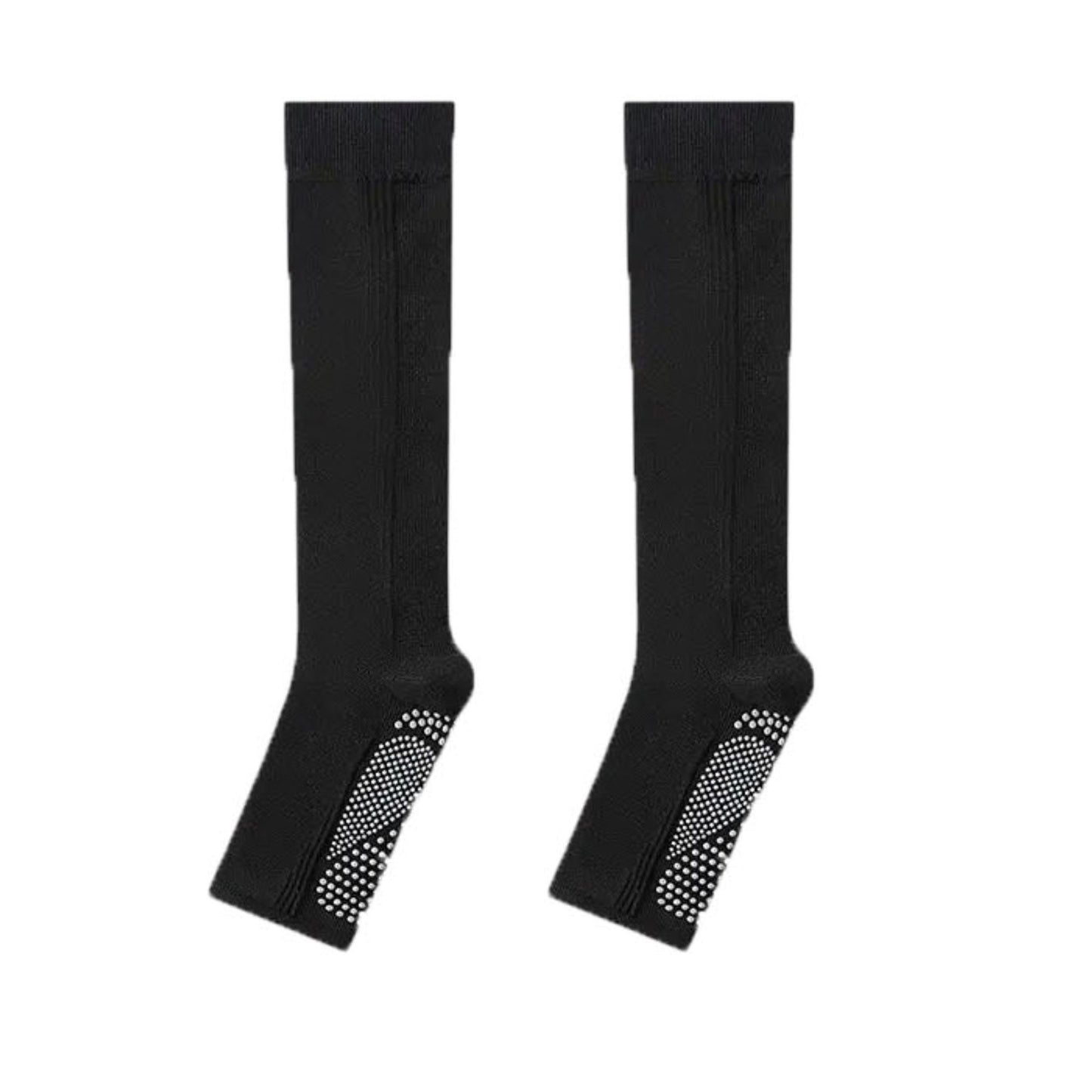 Anna-Kaci Women's Knee High Grip Socks with Anti-Slip Sole for Barre, Yoga, Dance, and Pilates 2-Pack