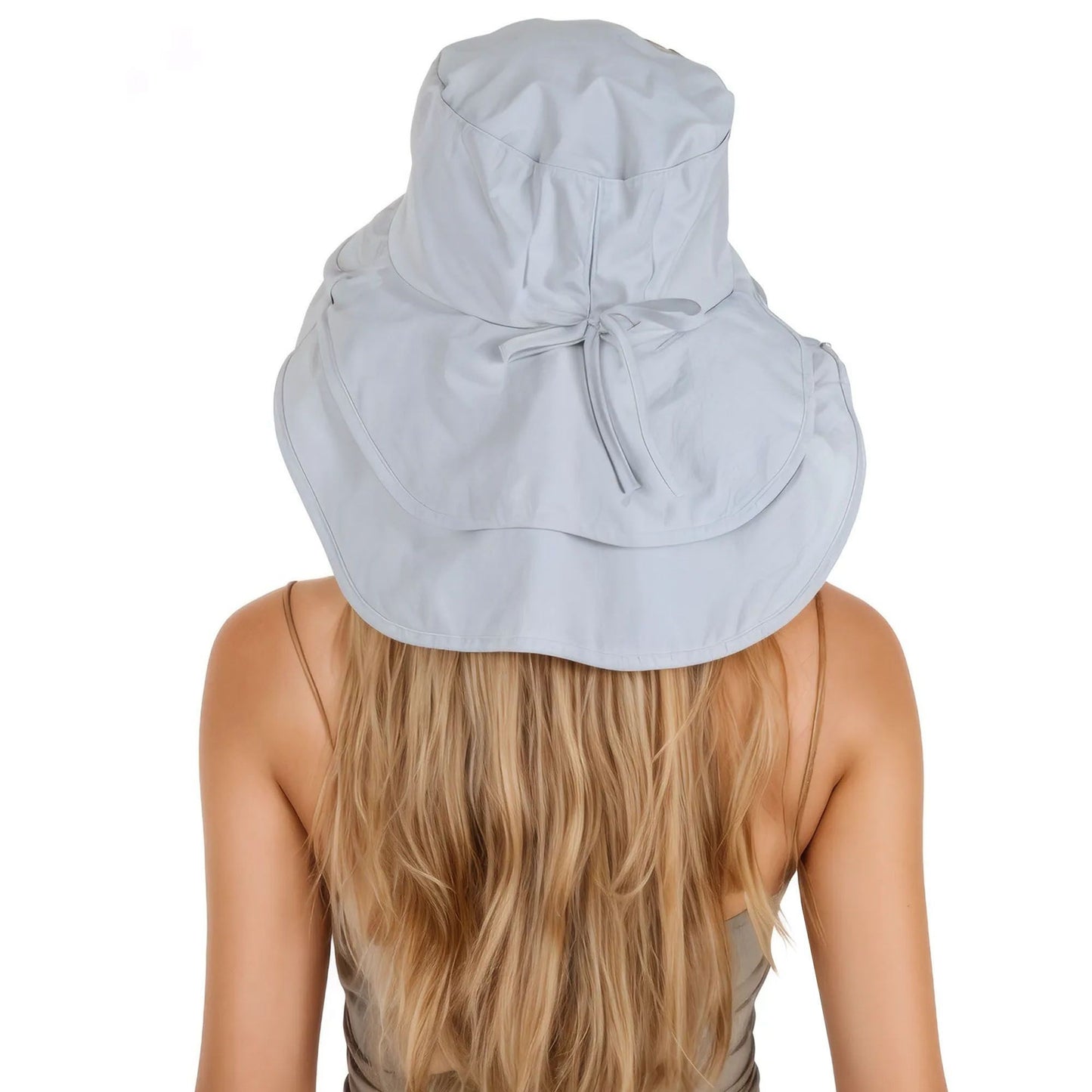 Alilang Womens Sun Hat Wide Brim Bucket Hats with Neck Flap and Ponytail Hole for Summer Beach Fishing Hiking
