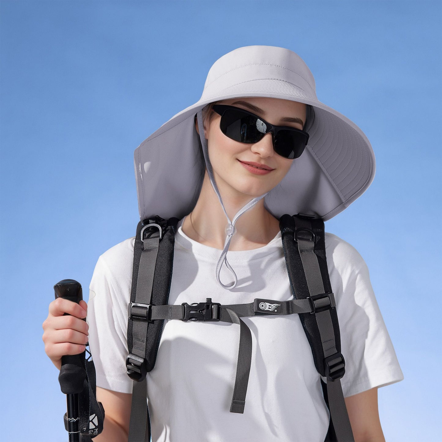 Anna-Kaci Women Ponytail Sun Hat Wide Brim Sun Hat with Flap Packable Adjustable Summer Beach Hat