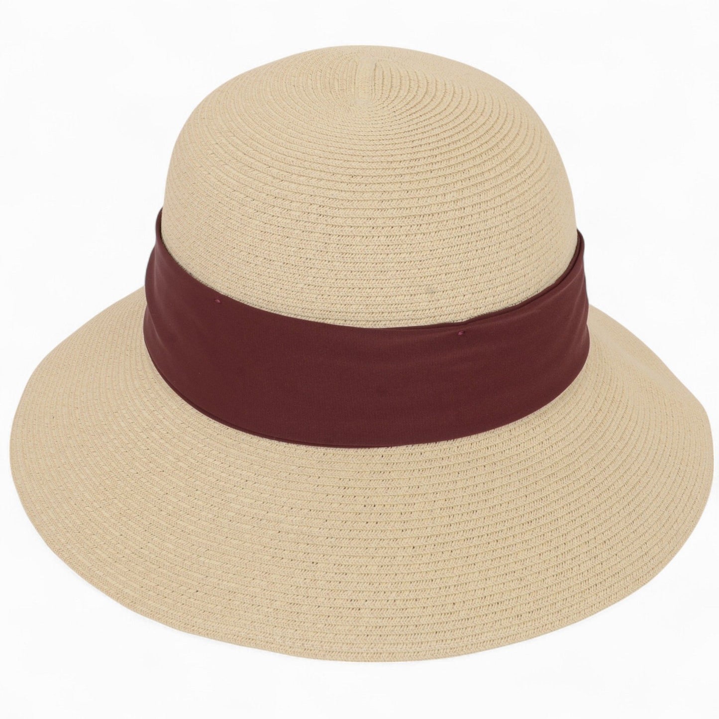 Anna-Kaci Women's Woven Floppy Sun Hat with Wide Ribbon Knot Detail and Curved Brim