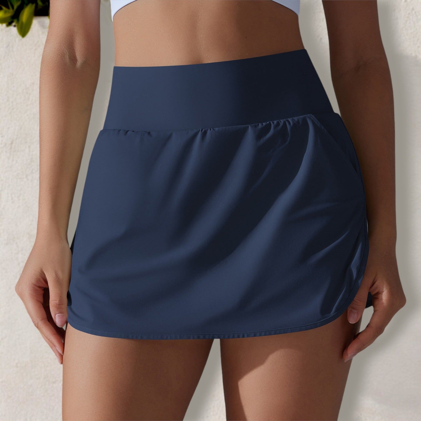 Pantalones cortos deportivos con cintura alta y detalle de bolsillo para mujer de Anna-Kaci