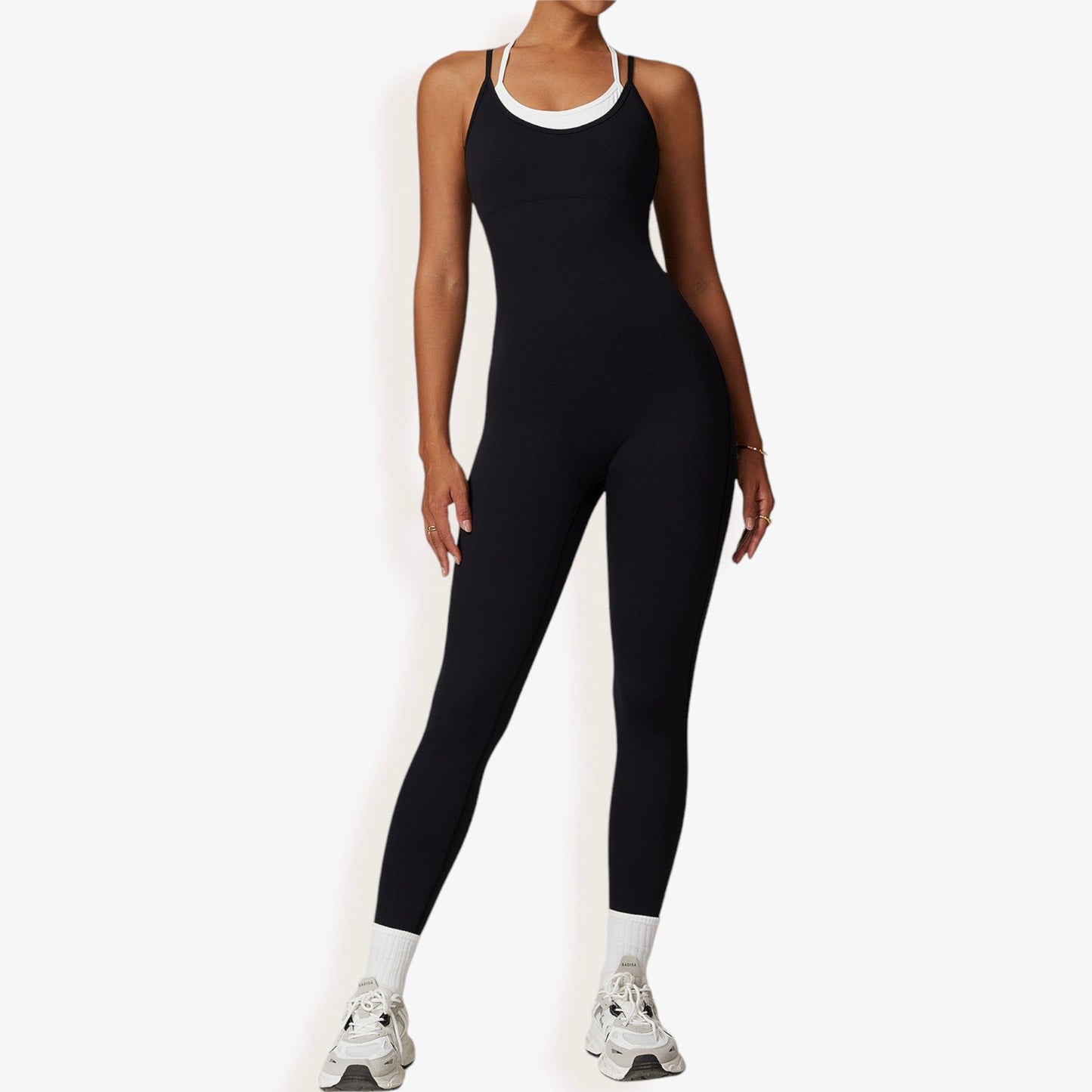 Seamless Active Bodysuit with Double Strap Racerback Design