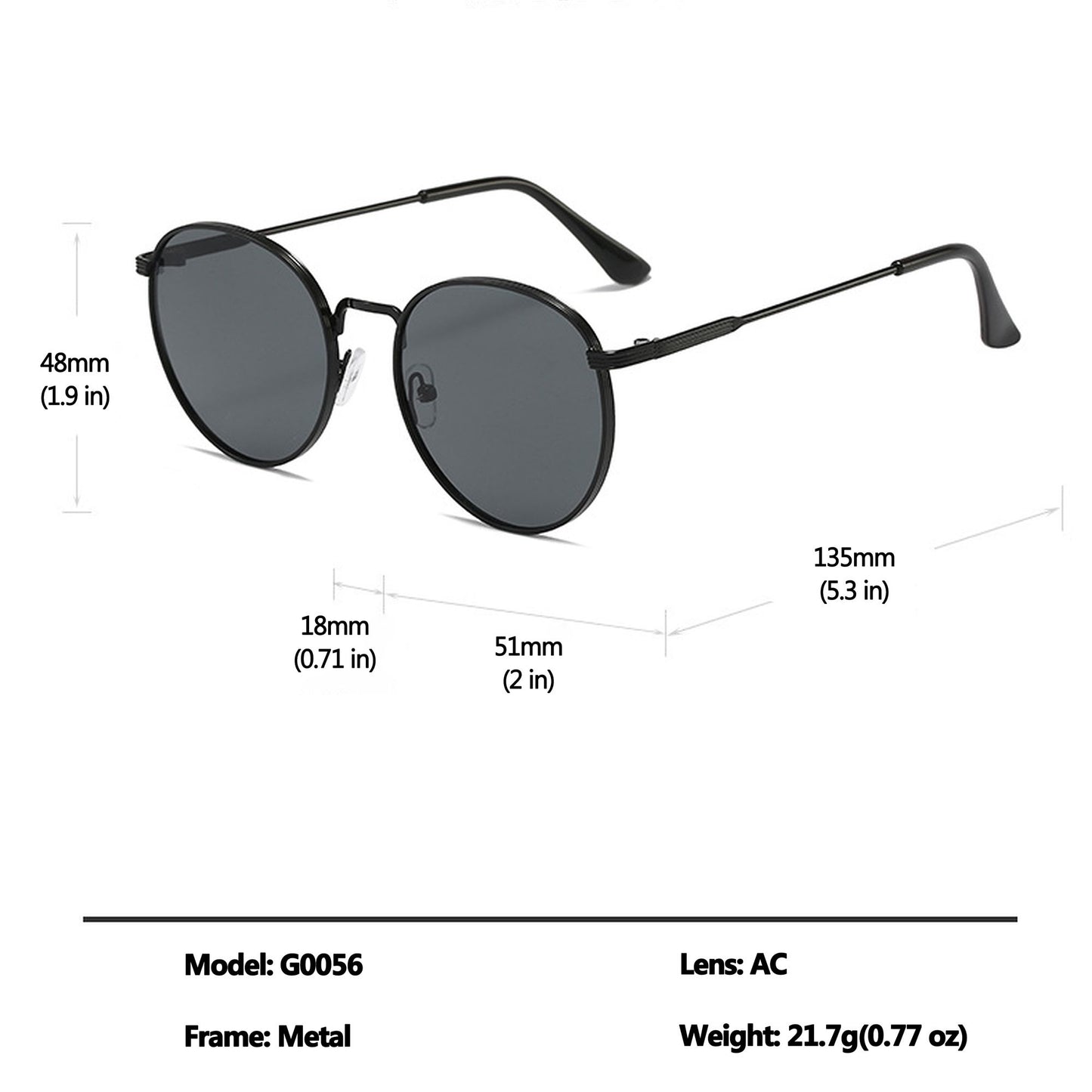 Anna-Kaci Women's Retro Metal Round Sunglasses