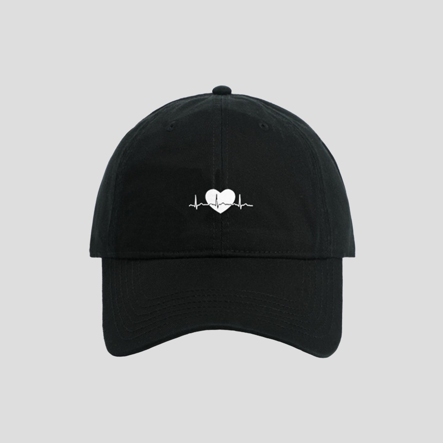 Anna-Kaci Women's Embroidered Heartbeat Baseball Cap with Adjustable Strap and Curved Brim Casual Cotton Hat
