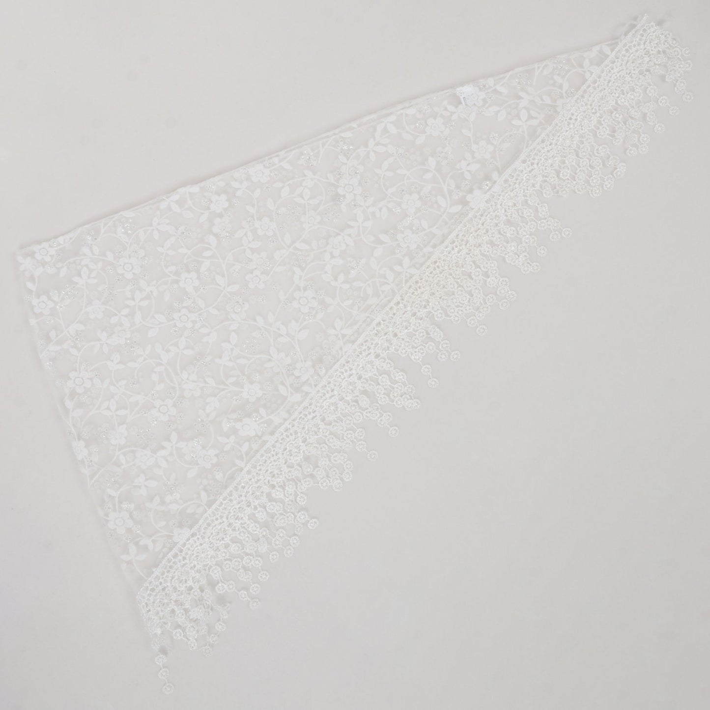 Anna-Kaci Lightweight Lace Floral Head Scarf Fringe Triangular Shawl Scarf Wrap Bandana for Women