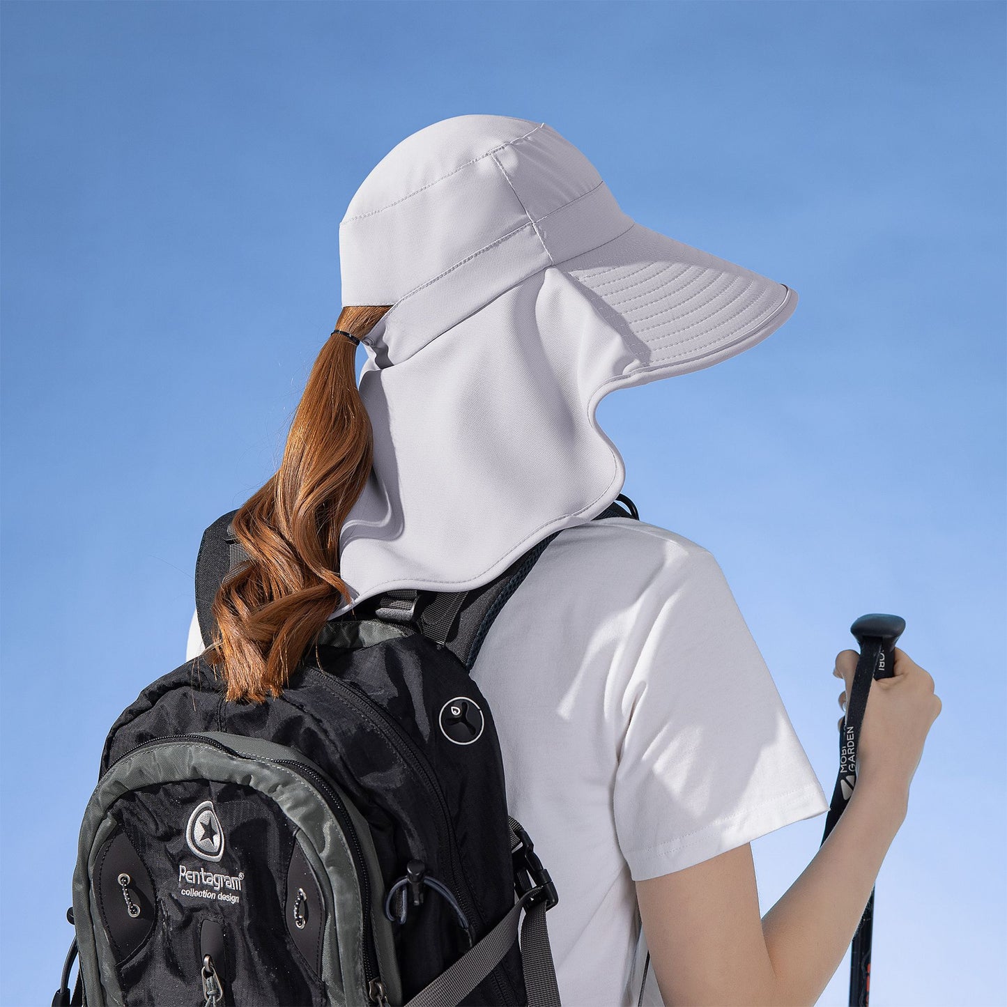 Anna-Kaci Women Ponytail Sun Hat Wide Brim Sun Hat with Flap Packable Adjustable Summer Beach Hat