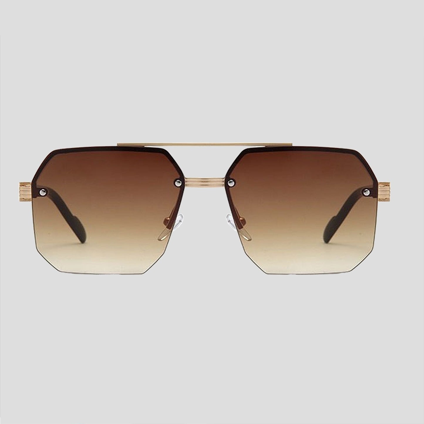 Anna-Kaci Women's Chic Trimmed Octagon Polarized Sunglasses UV400 Protection