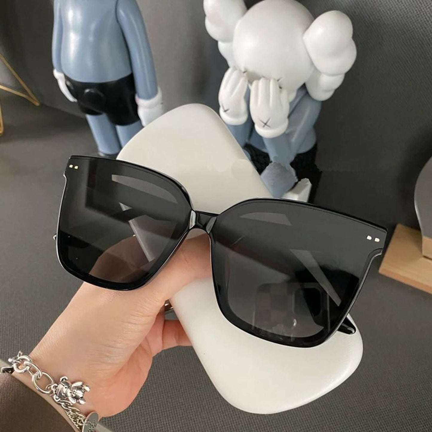 Anna-Kaci Women's Trendy Square Two - Tone Sunglasses