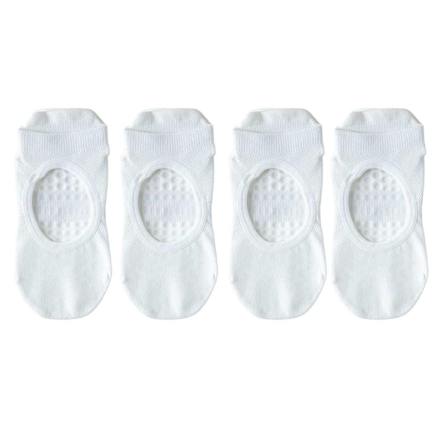 Anna-Kaci 4 Pairs Women's Non-Slip Yoga Socks Soft Cotton Grip Sole Low-Cut Design with Arch Ventilation for Pilates Barre