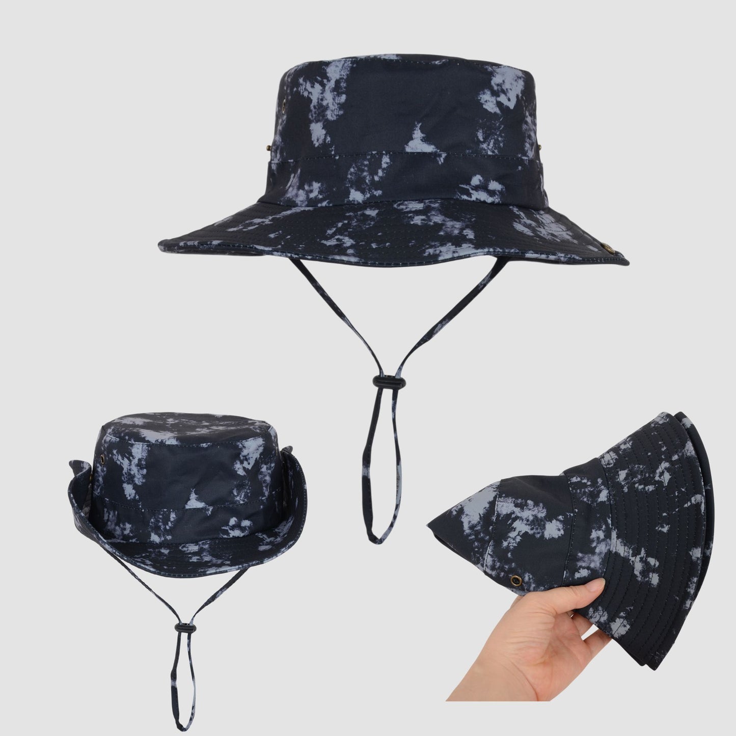 Anna-Kaci Wide Brim Outdoor Sun Hat with Adjustable Chin Strap for Hiking Camping Travel Beach
