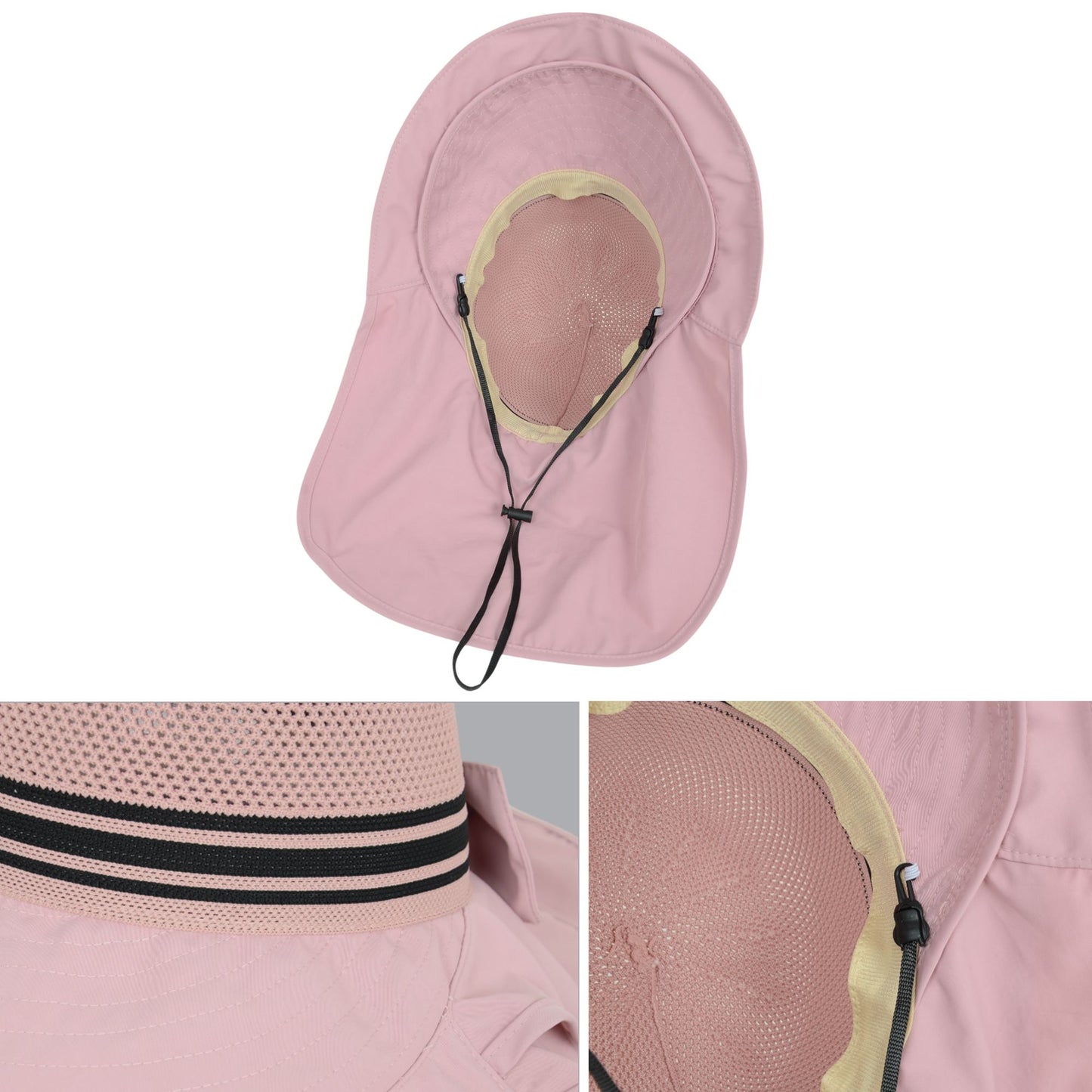 Anna-Kaci Wide Brim Mesh Sun Hat with Back Bow UV Protection Foldable Travel Hat for Women Outdoor Summer Style