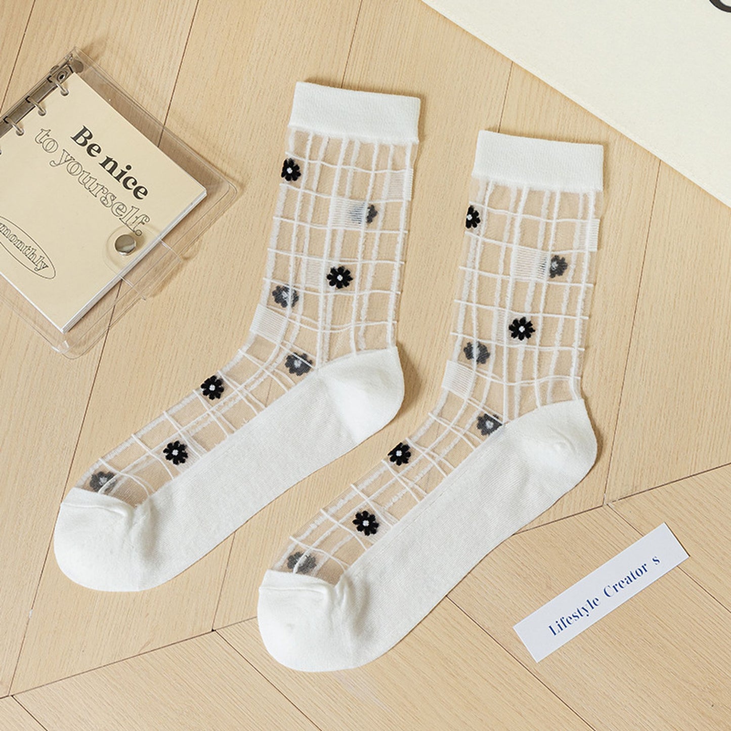 Anna-Kaci Women's Floral Embroidered Sheer Ankle Socks 6pk