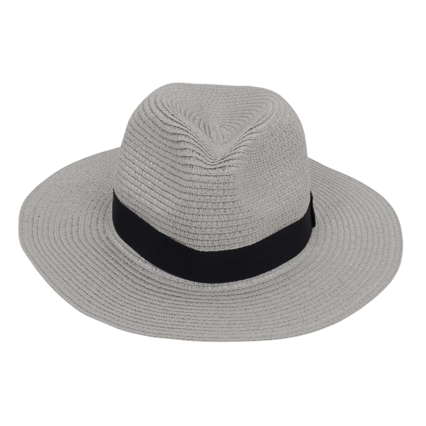 Anna-Kaci Wide Brim Straw Fedora Sun Hat with Black Band Lightweight Packable Summer Panama Hat for UV Protection