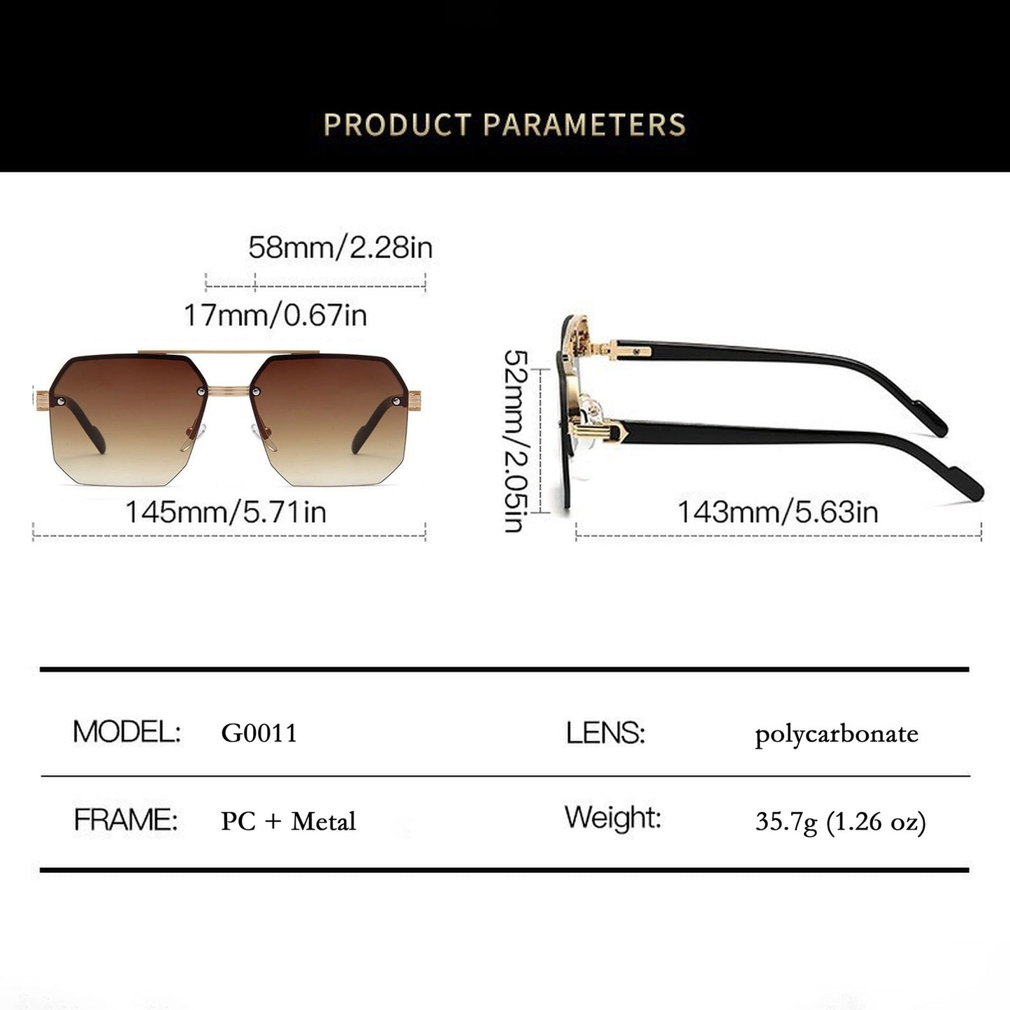 Anna-Kaci Women's Chic Trimmed Octagon Polarized Sunglasses UV400 Protection