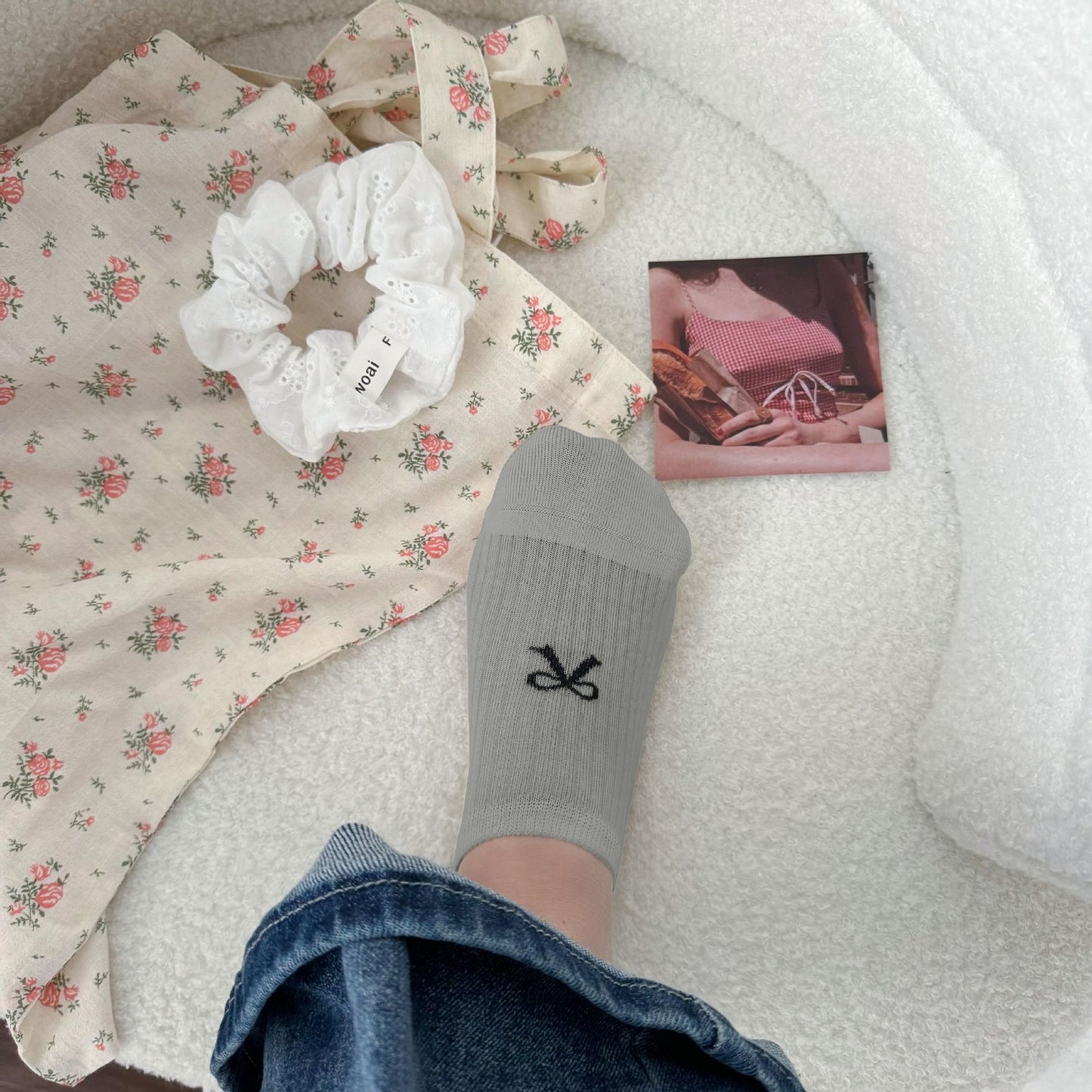 Anna-Kaci Women's No-Show Liner Socks with Bow Accent 5Pk