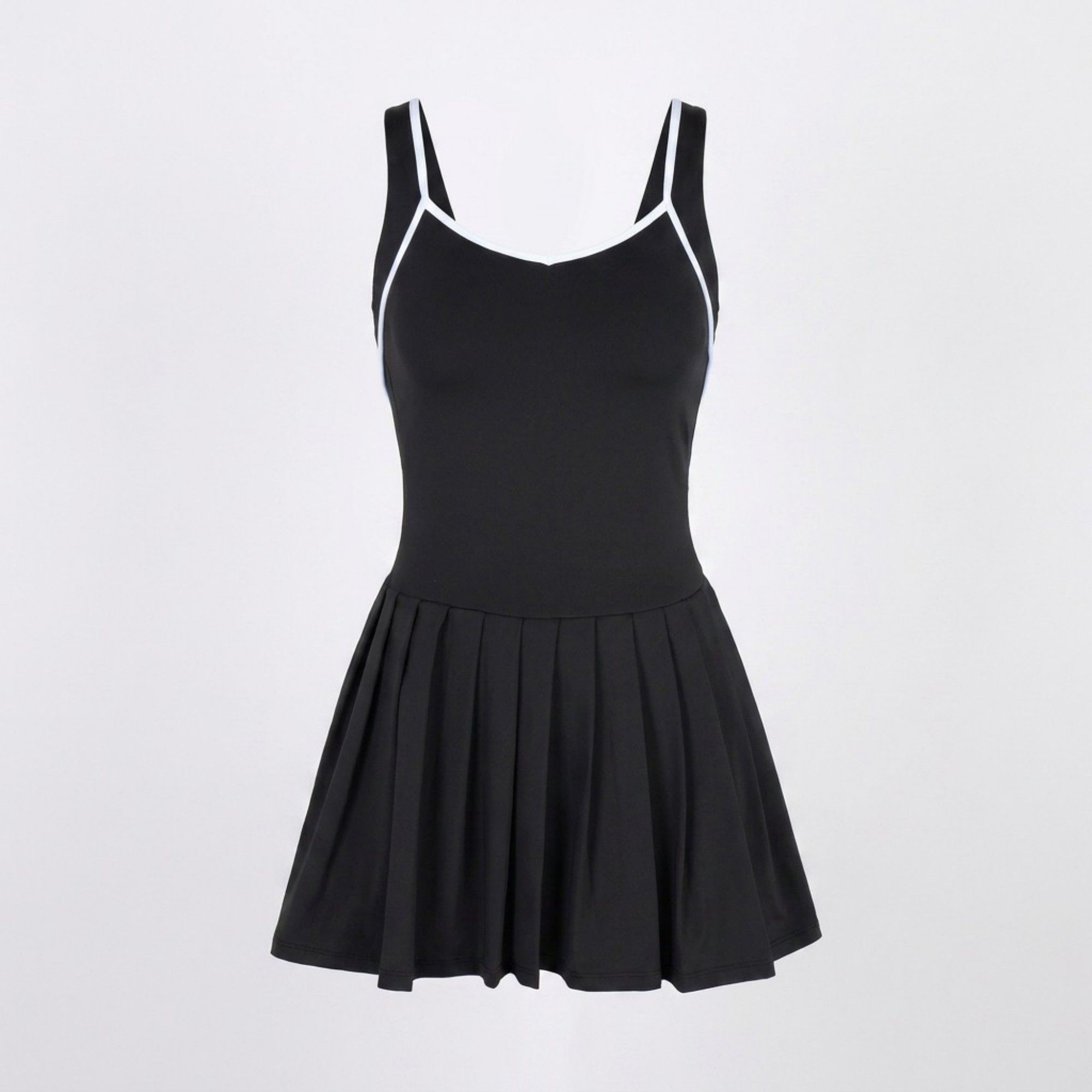 black athletic dress with white trim Anna-Kaci Active Womens Contrast Crisscross B Color:Off White-Nude dinner dress evening and plans after hours Long Sleeve Button Front