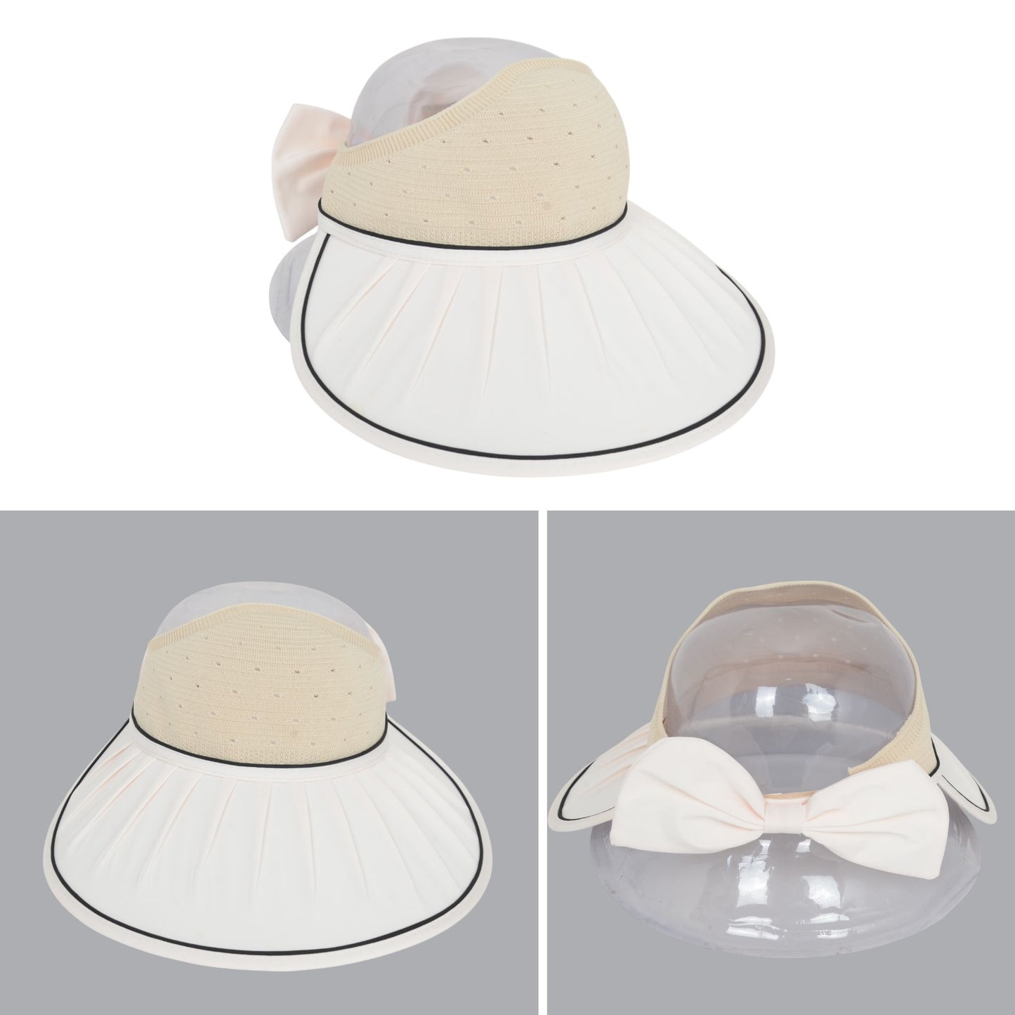 Anna-Kaci Extra Wide Brim Sun Visor Hat for Women Adjustable UV Protection Bow Detail Breathable Summer Beach Hat