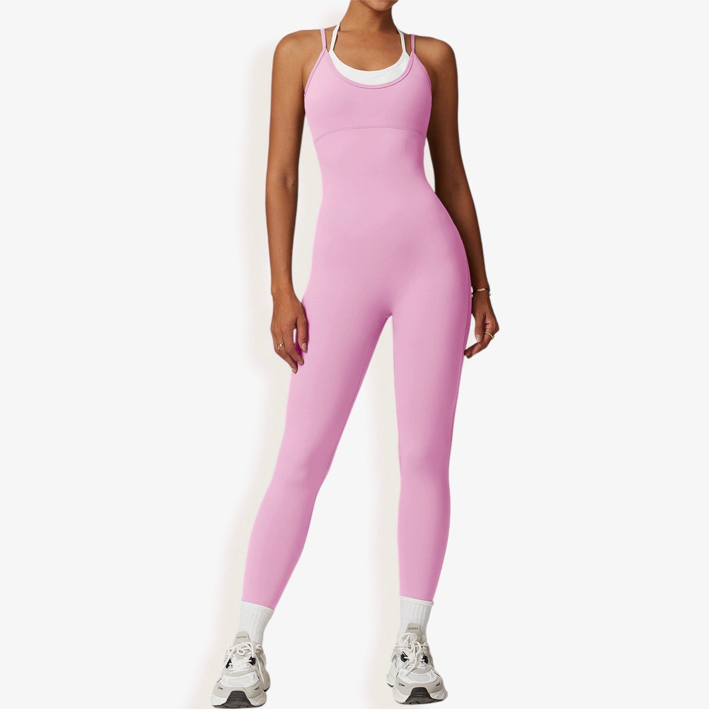 Seamless Active Bodysuit with Double Strap Racerback Design