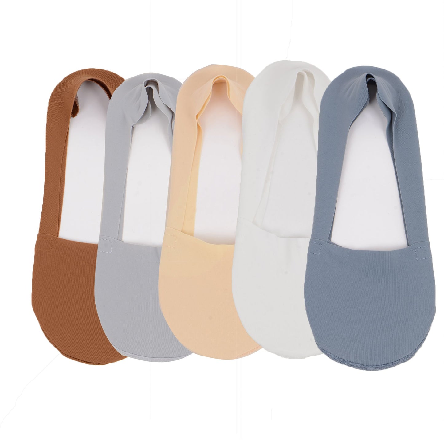 Anna-Kaci 5 Pairs Women Ice Silk Low Cut Liner Socks Deep Cut Design Anti-Slip Cotton Sole Breathable Invisible Socks for Flats