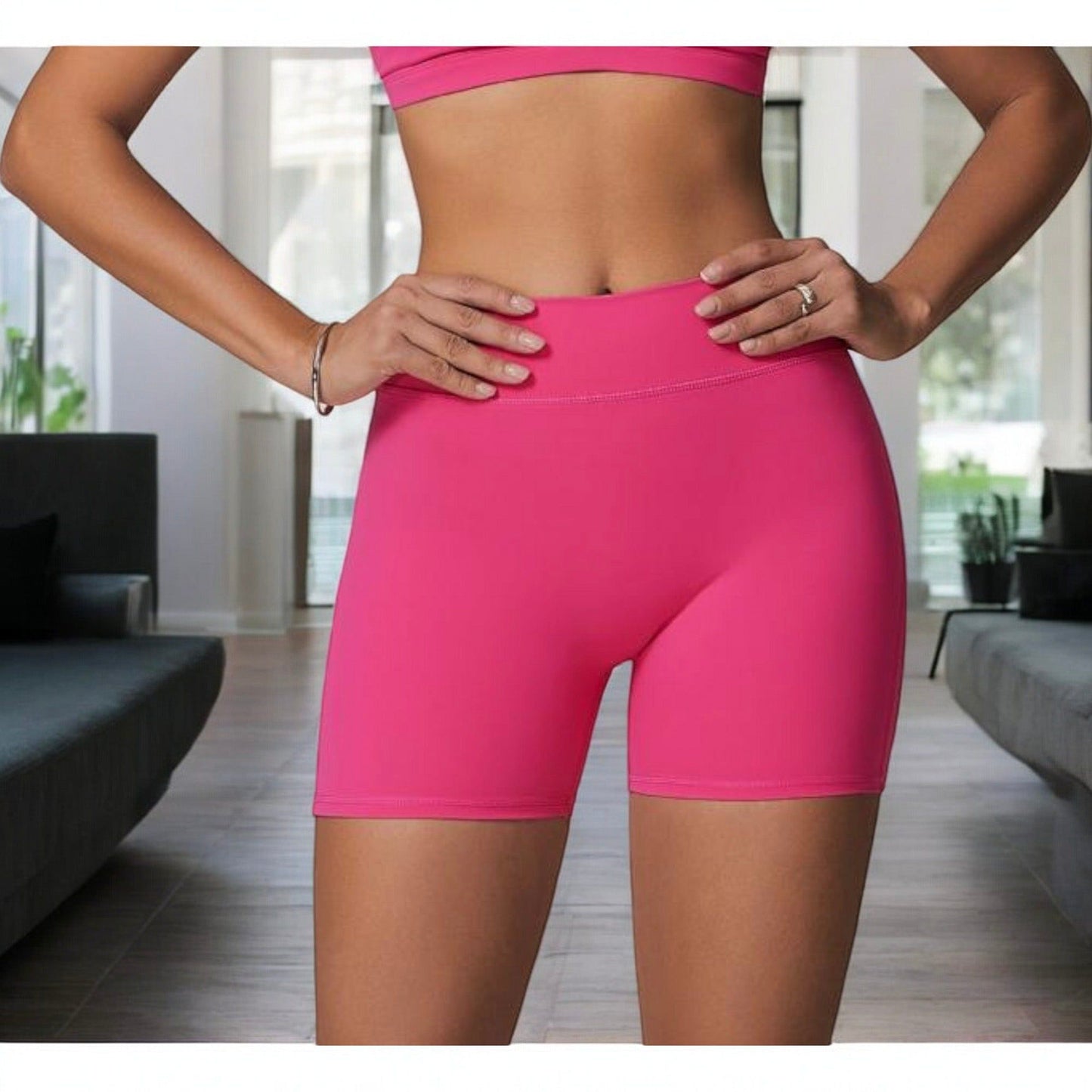 High Waist Compression Workout Shorts for Running and Yoga
