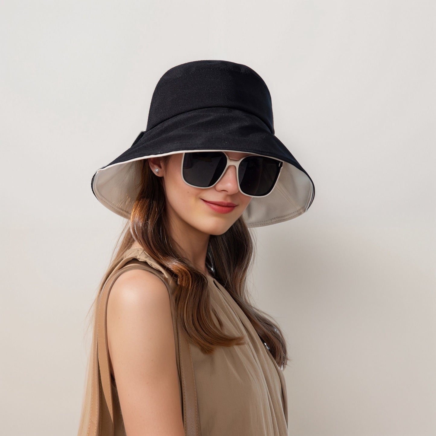 Anna-Kaci Wide Brim Bucket Hat Back Bow Detail for Sun Protection and Stylish Summer Looks