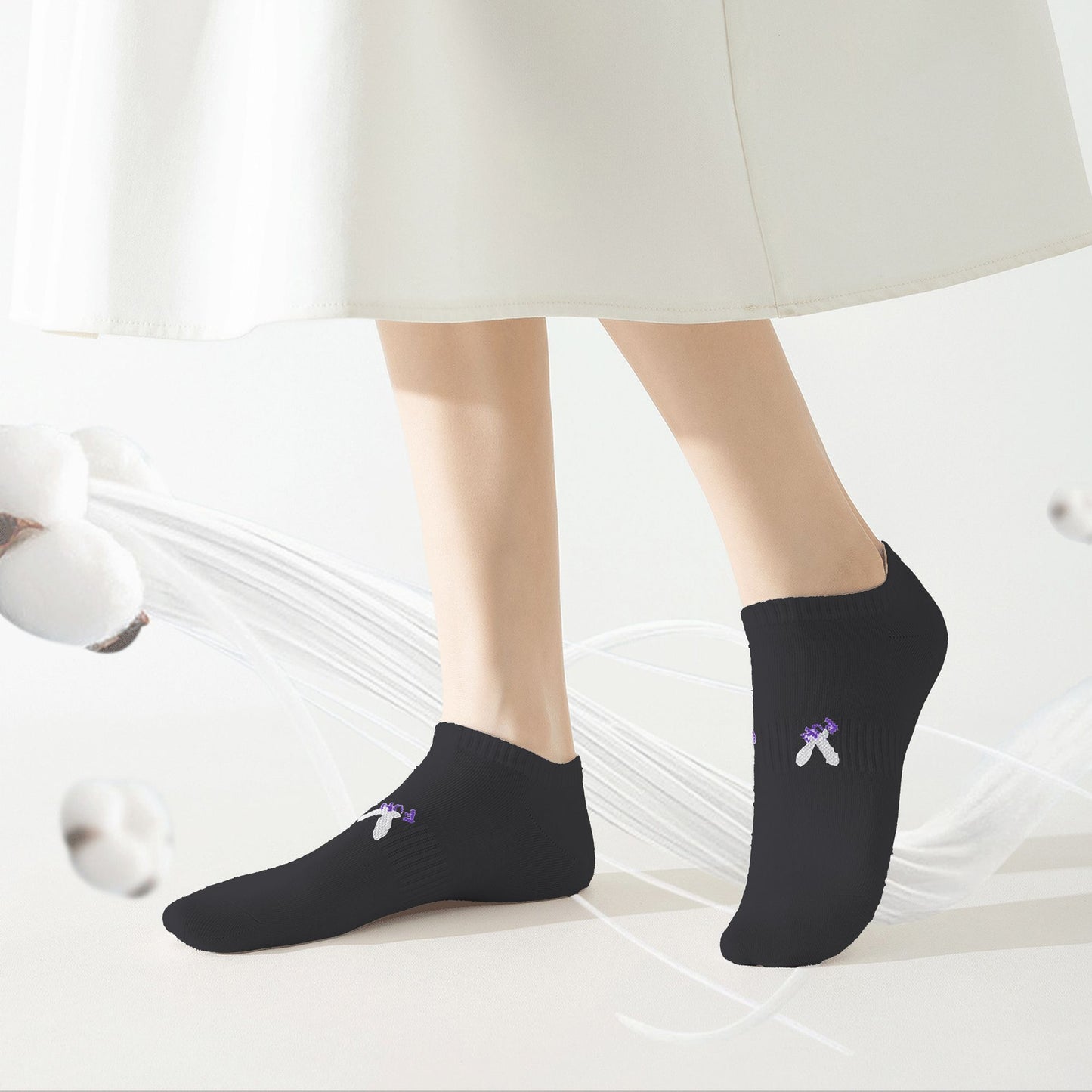Anna-Kaci Women's No-Show Socks with FUN Letters 6Pk