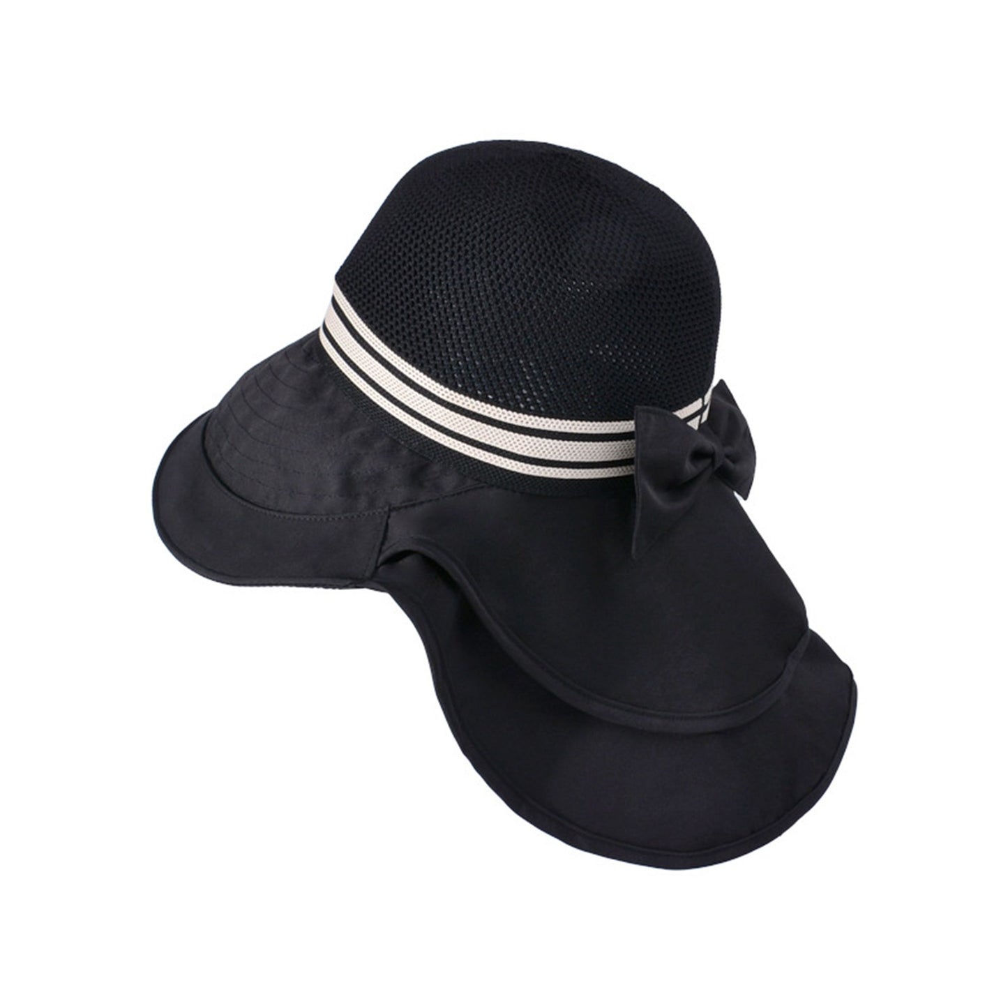 Anna-Kaci Wide Brim Mesh Sun Hat with Back Bow UV Protection Foldable Travel Hat for Women Outdoor Summer Style