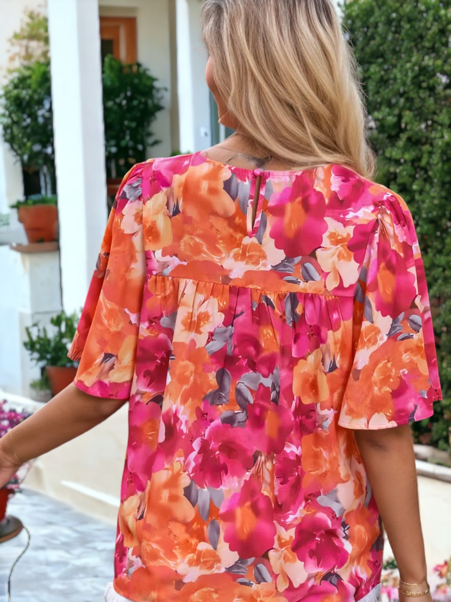 Blusa bohemia con estampado floral