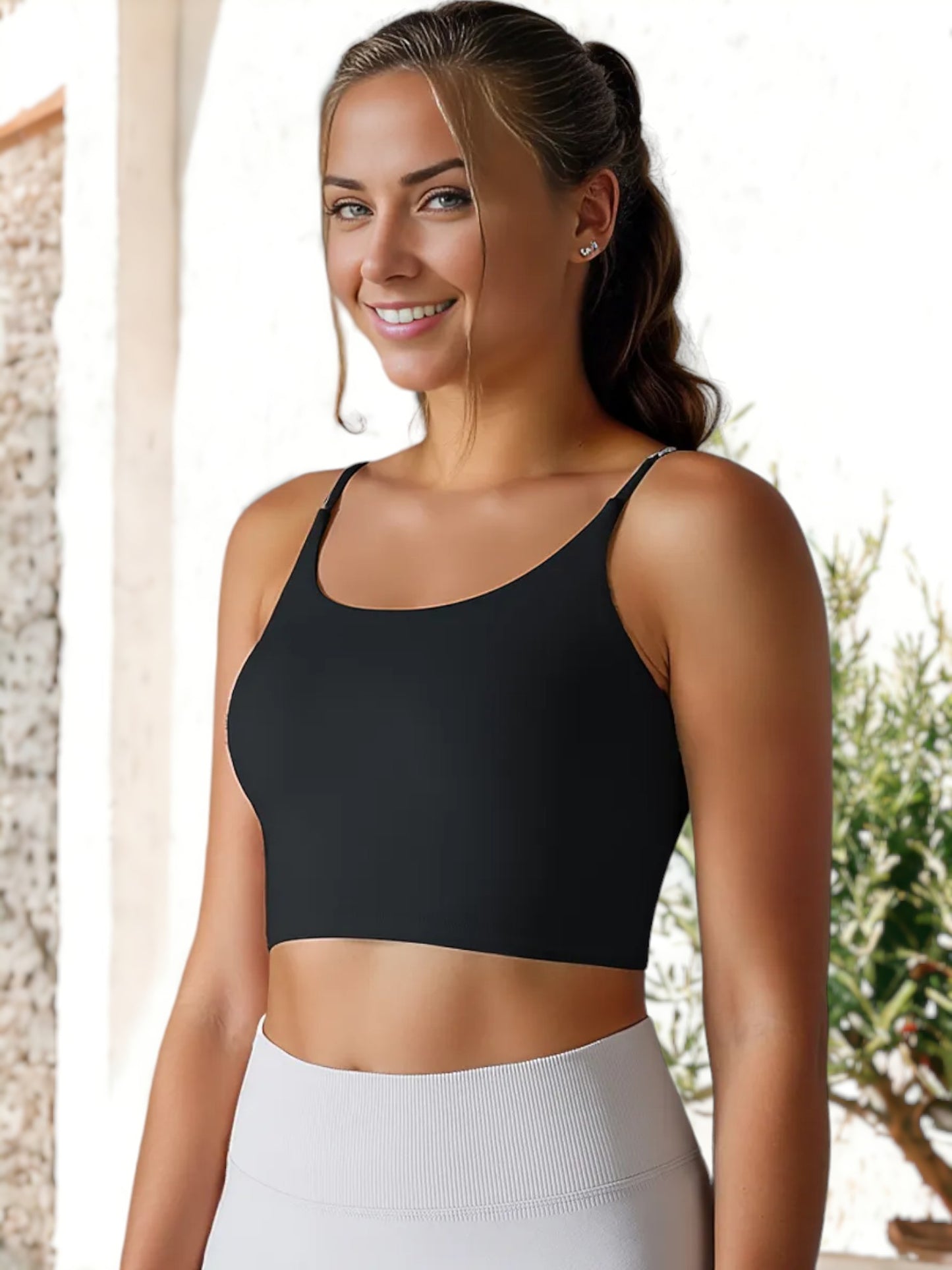 Sujetador de yoga ajustado y ajustado para fitness