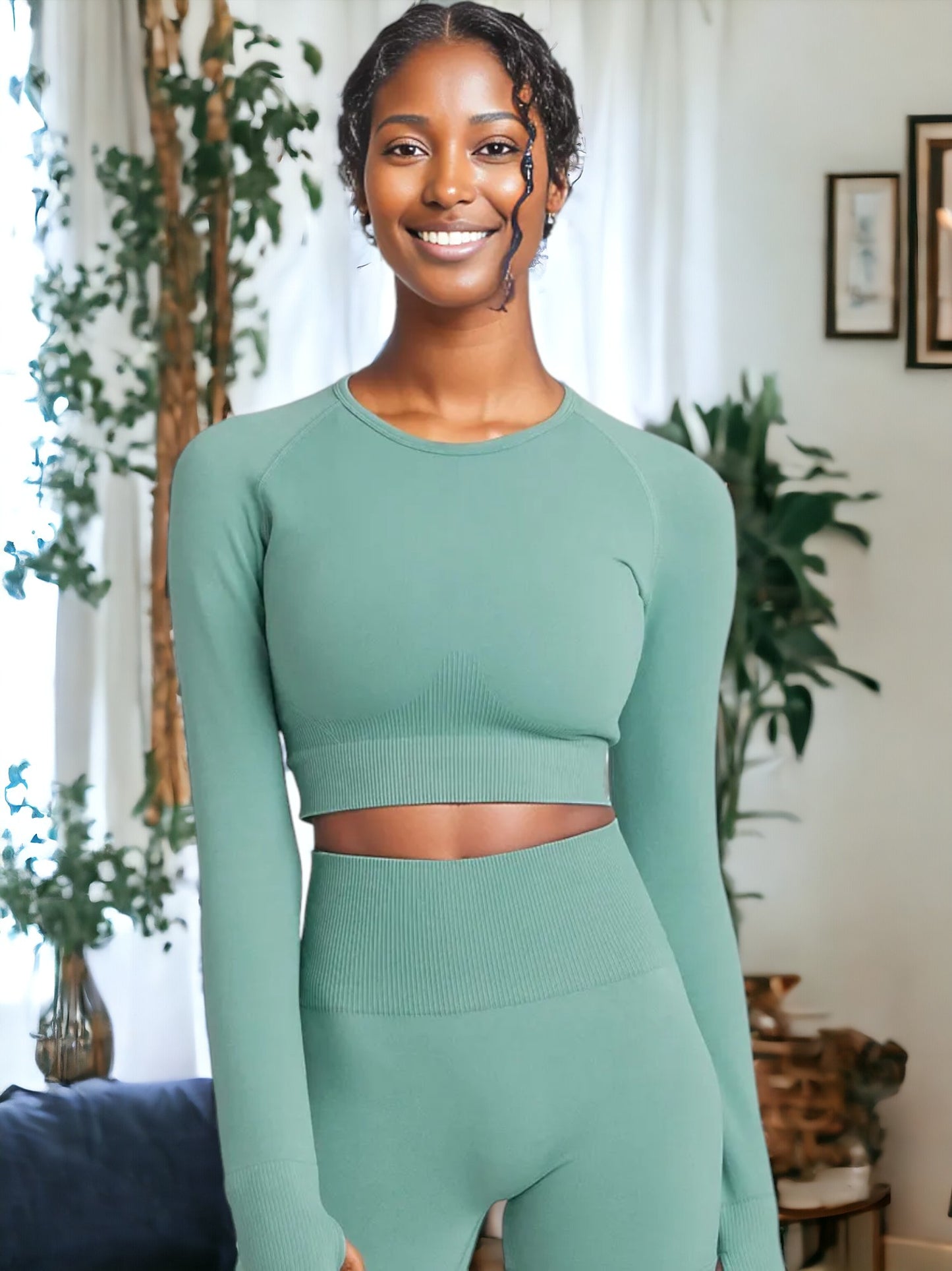 Long Sleeved Seamless Fitness Yoga Top