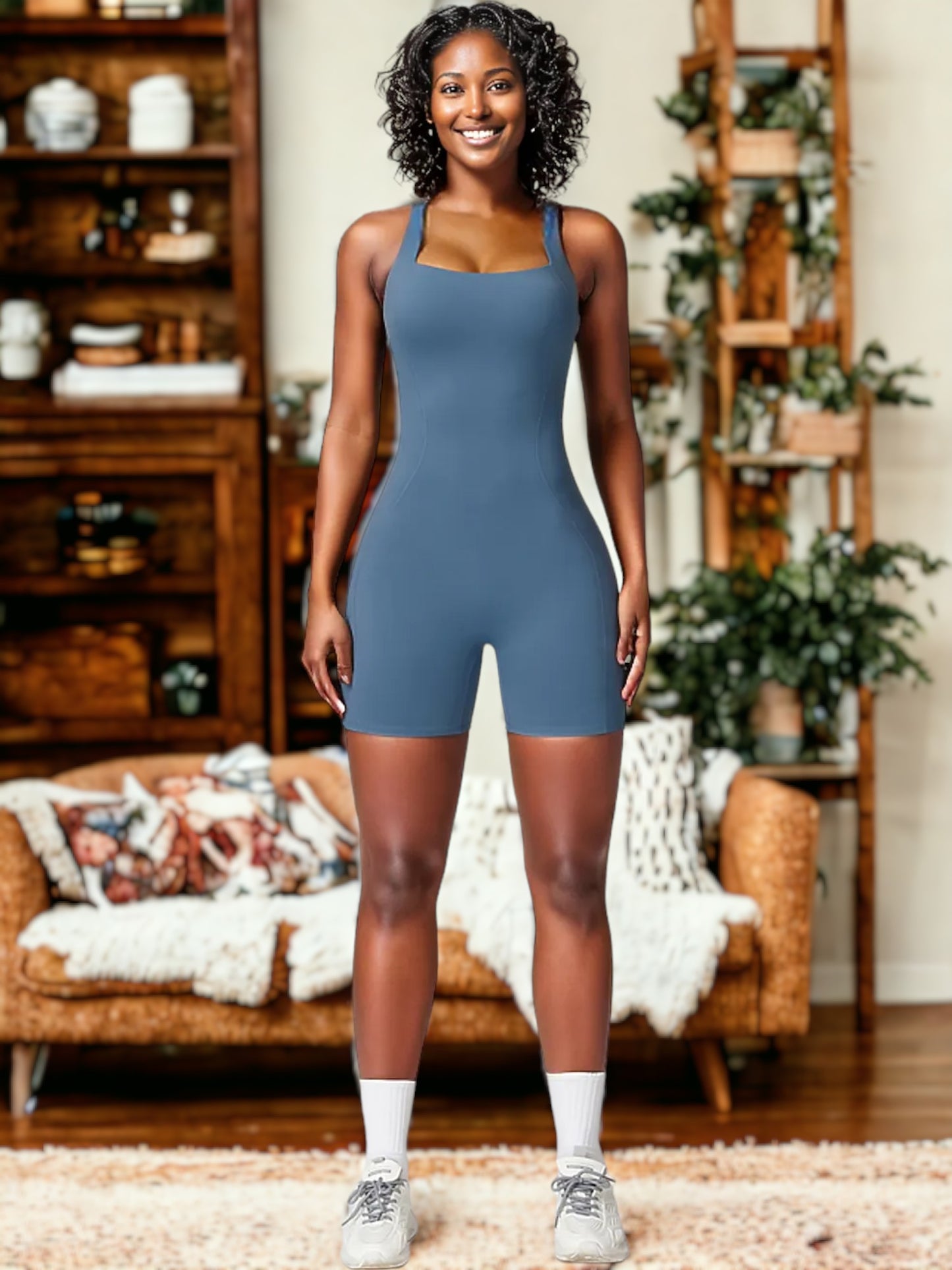 Mono de yoga de una pieza con cuello halter