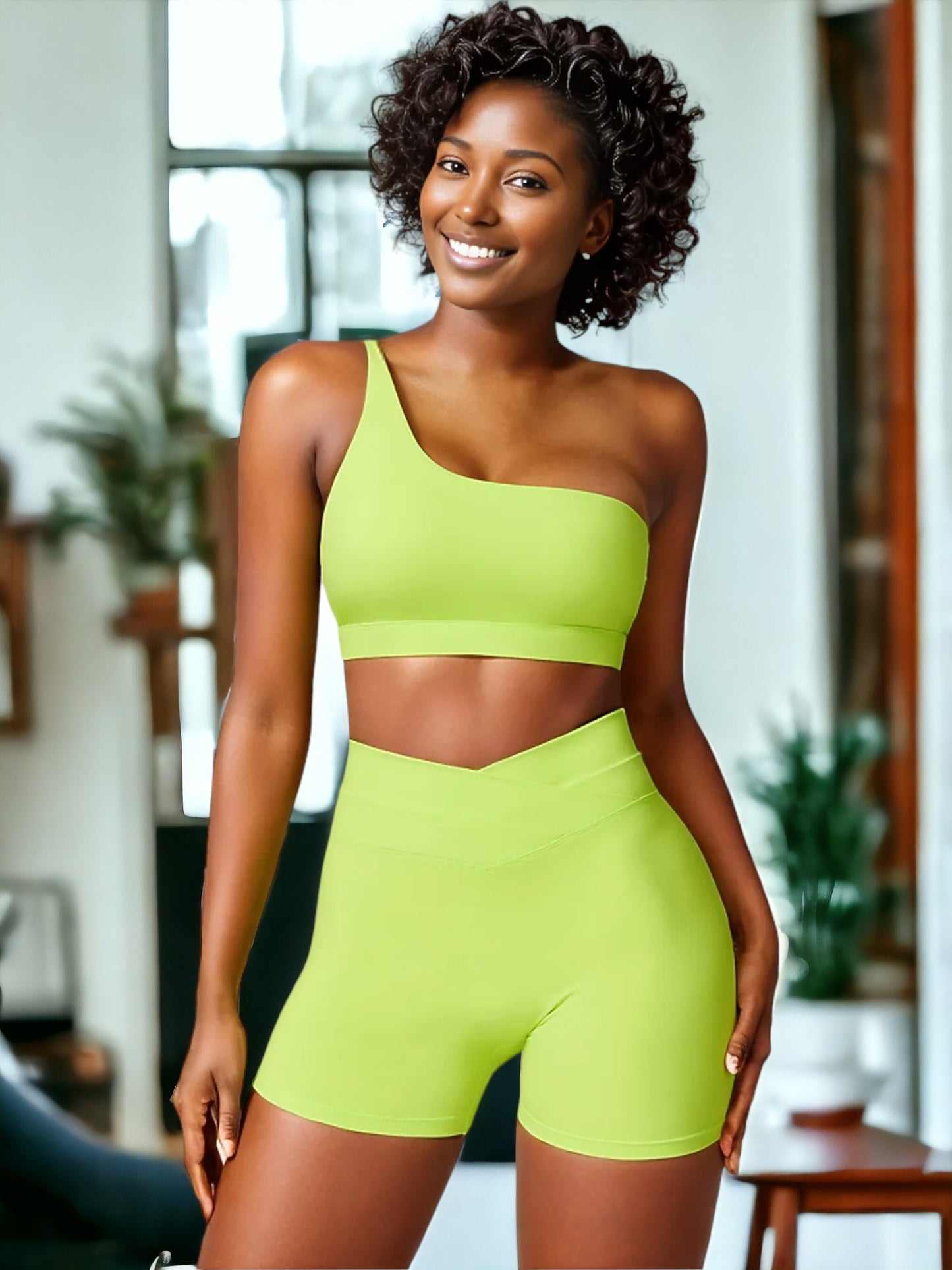 Sujetador deportivo de yoga y fitness de un solo hombro