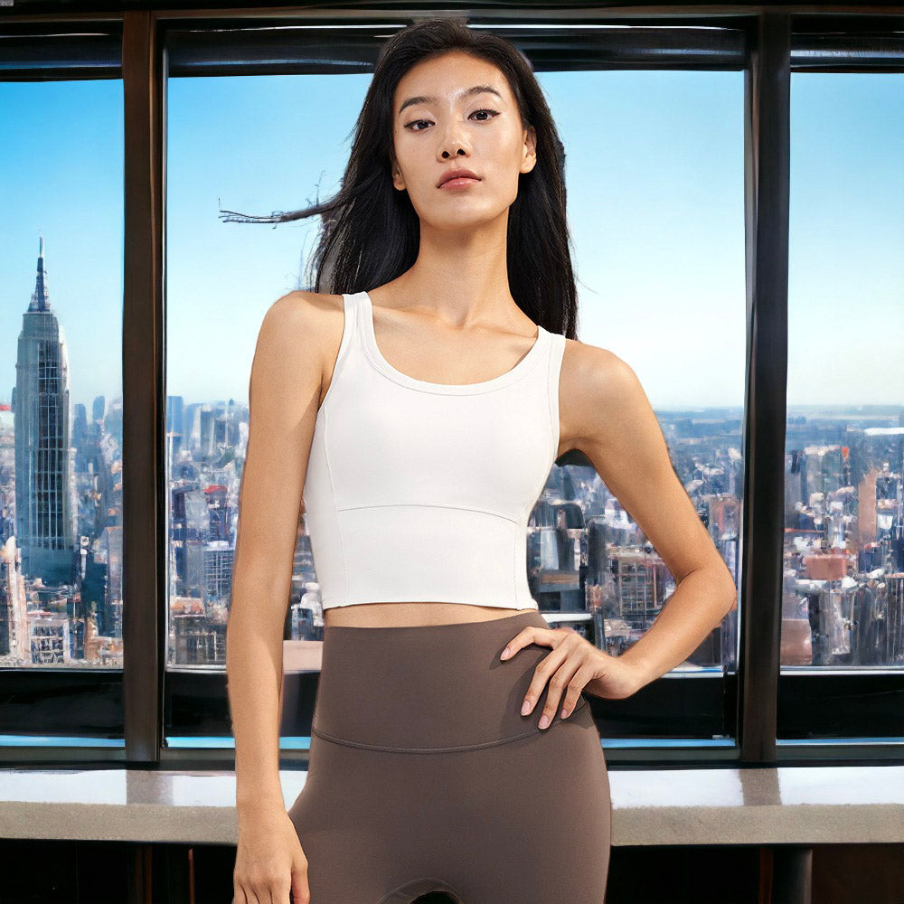 Camiseta deportiva sin mangas con cuello redondo