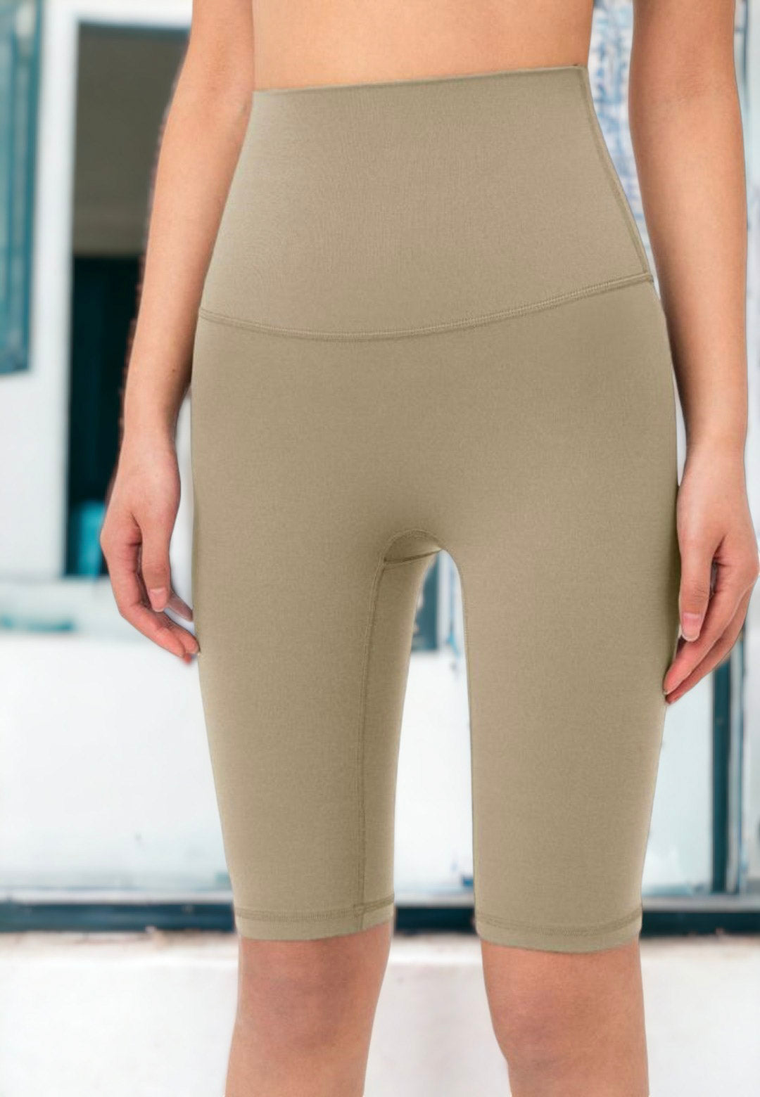 Pantalones cortos básicos de ciclista con cintura alta