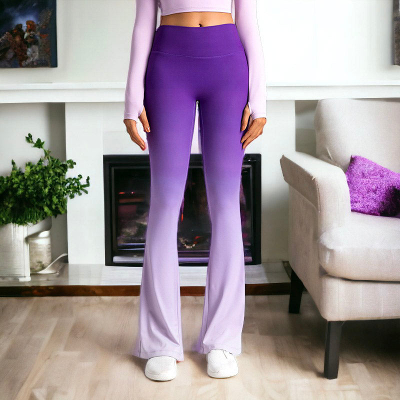 Ombre Print Flared Leggings