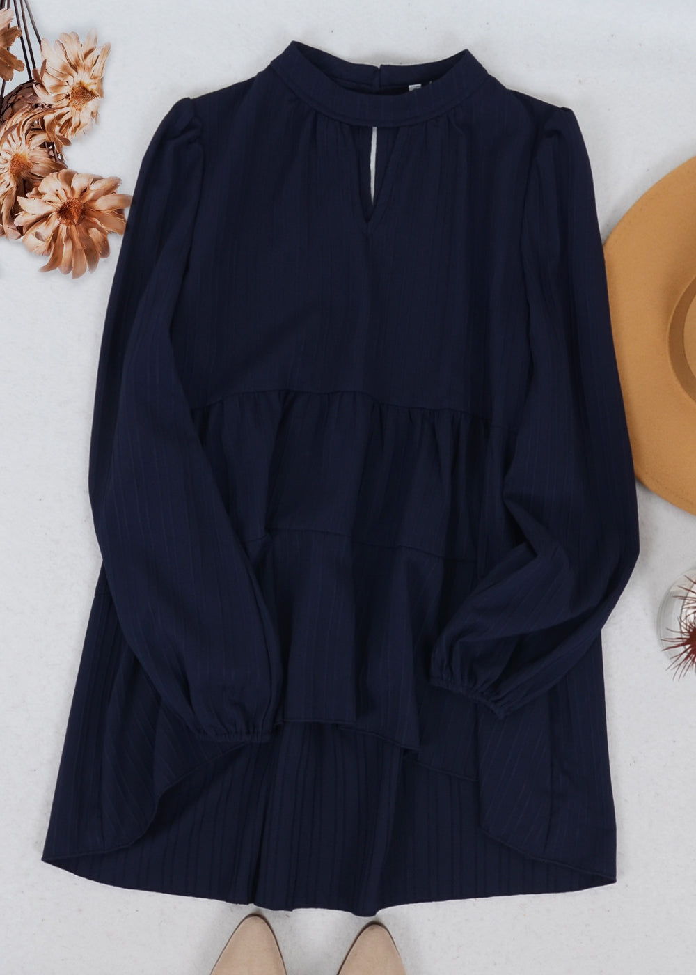Cutout Front Tiered Peplum Blouse