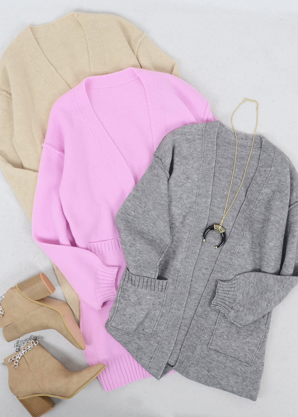 Long Sleeve Overcoat Sweater Open Front Cardi