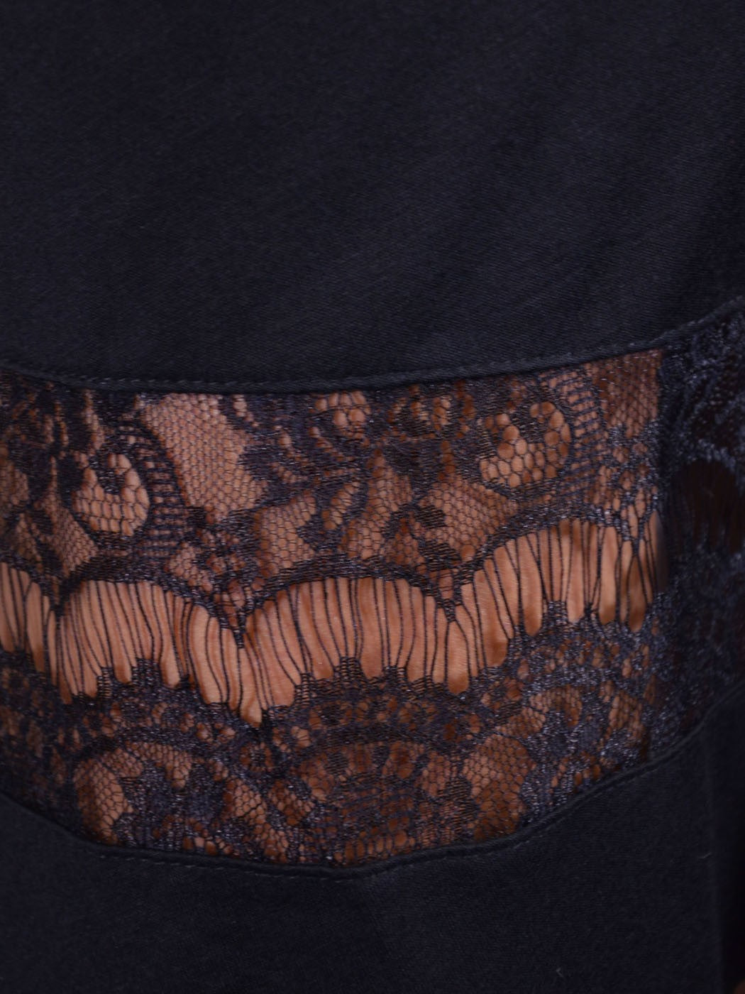 Falda de punto jersey con cintura elástica y detalles de encaje asimétricos de En Creme Fanciful