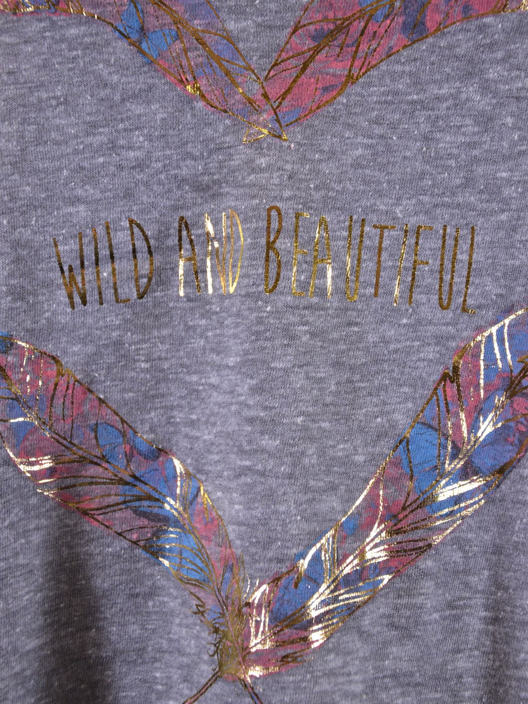 Michelle Easygoing Wild and Free Peaceful Feather Print Racerback Knit Tank