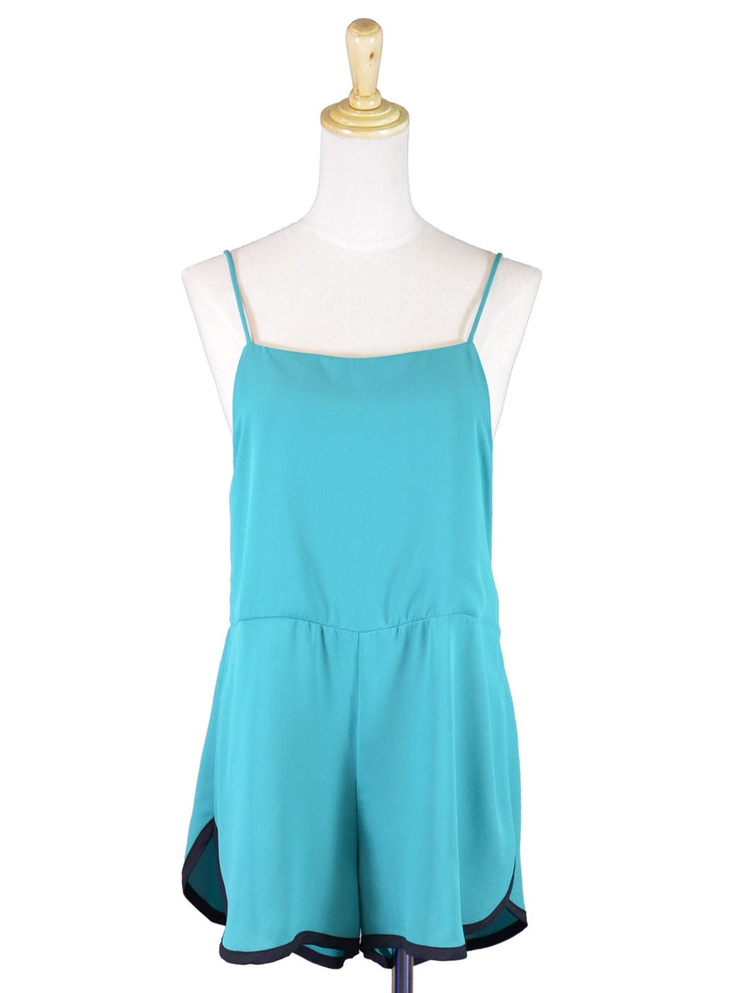 Audrey 3+1 Oh My Vibrant Solid Emerald Sleeveless Sporty Short Woven Romper