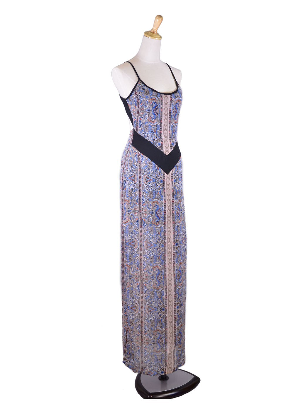 Vestido largo de gasa con abertura lateral y estampado floral de cachemira en la espalda, exquisito y sexy, de En Creme