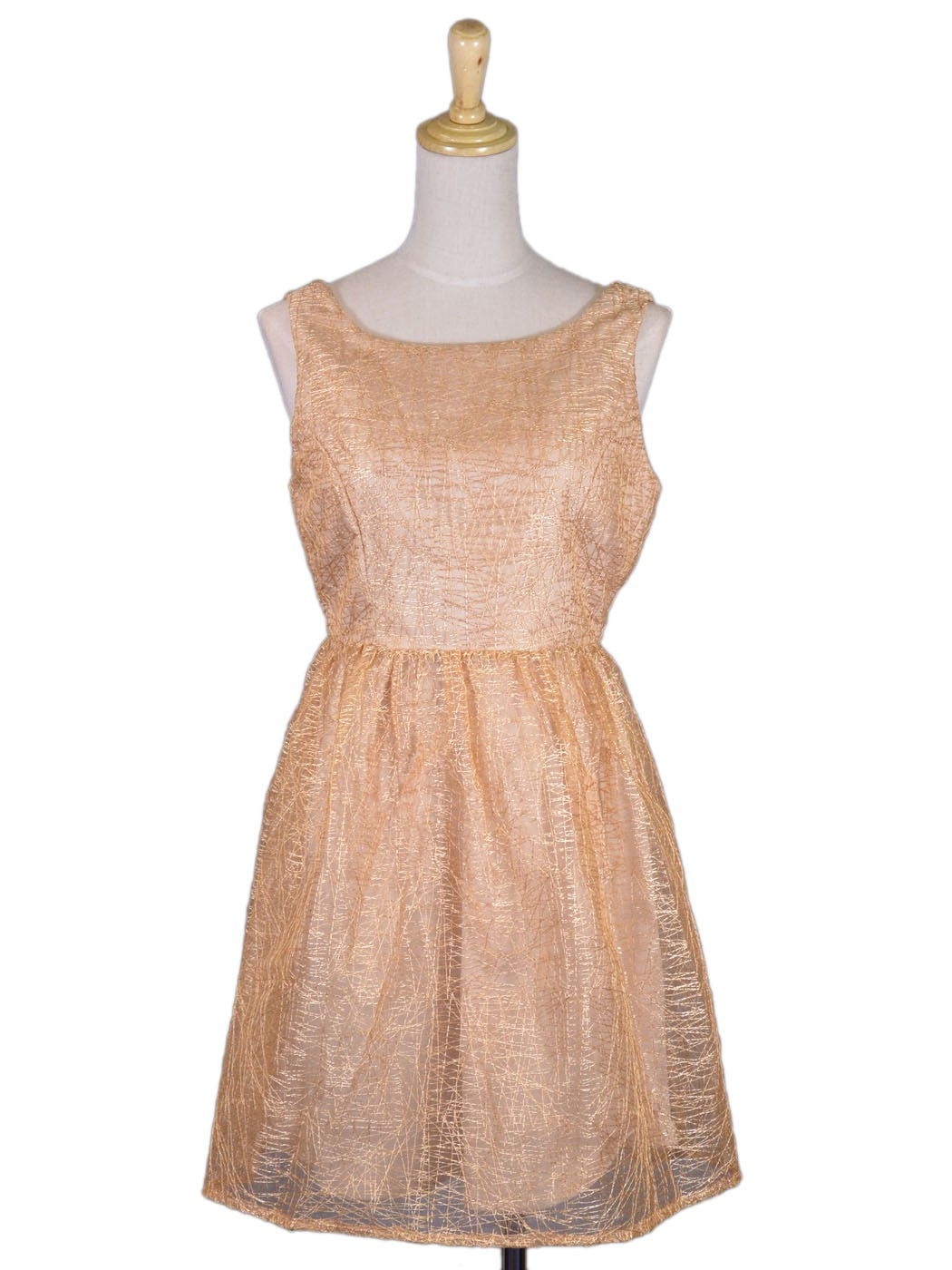 Ark & Co Elegant Holiday Delicate Birdcage Details Babydoll Tank Cocktail Dress