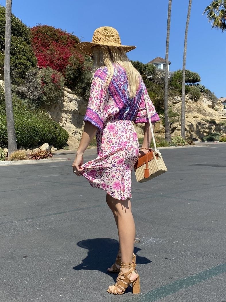 Floral Ruffle Hem Boho Dress