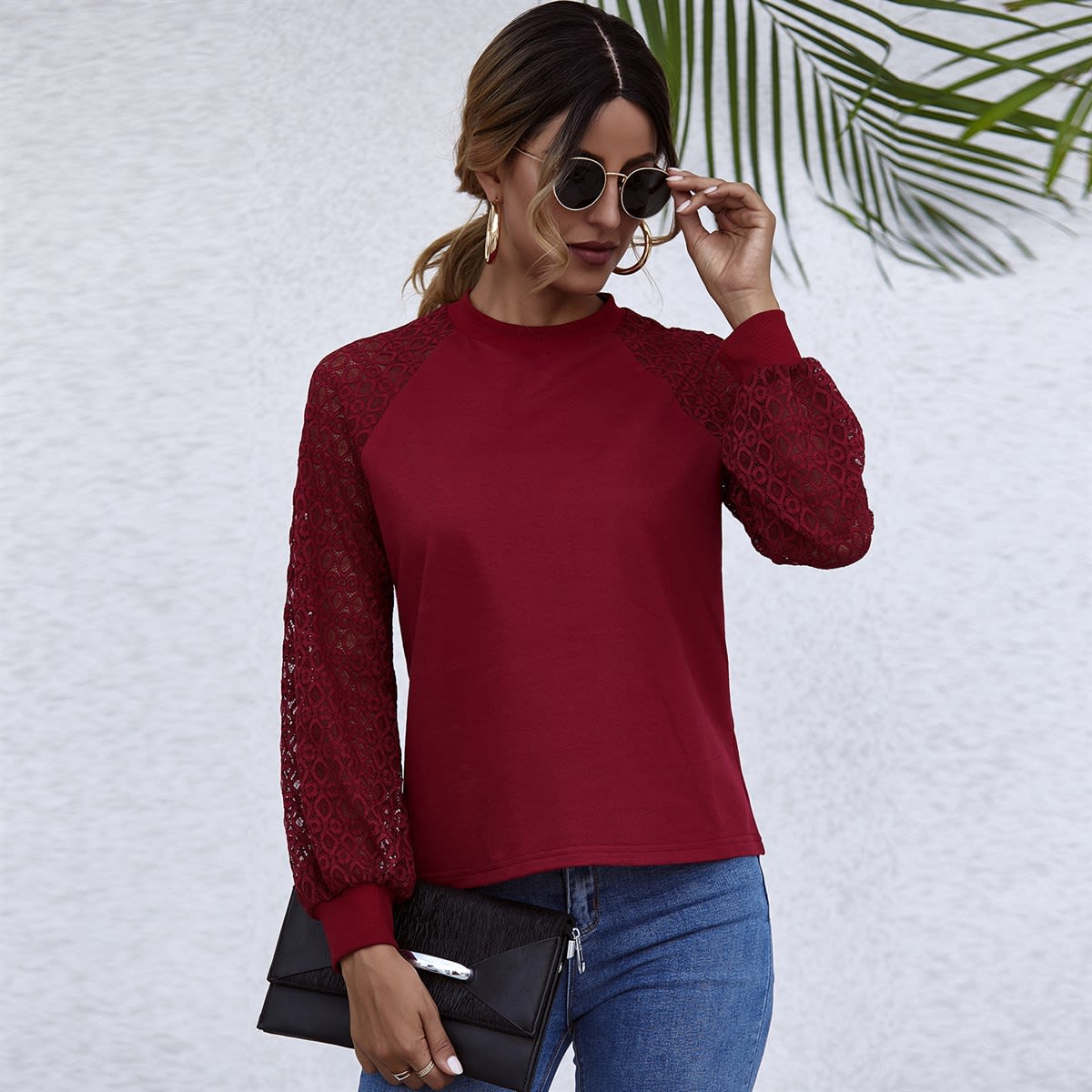 Lace Raglan Fall Pullover
