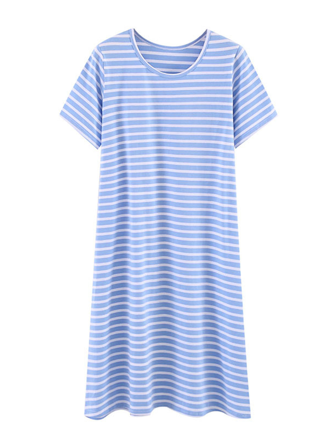 Summer Striped Short Sleeve Pajamas Dress