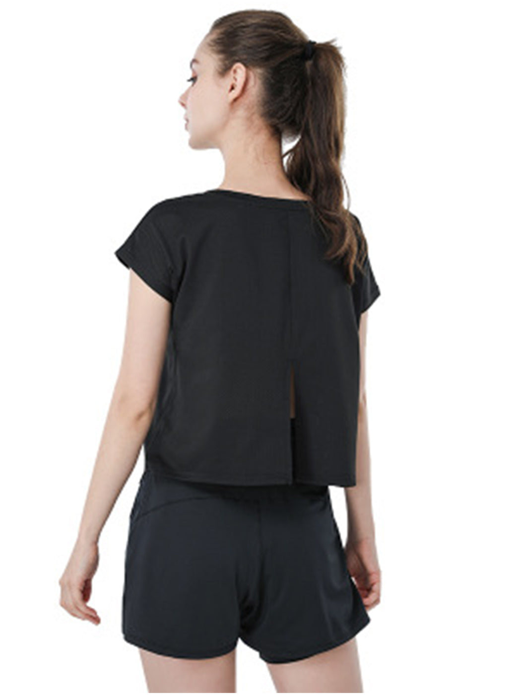 Conjunto corto de yoga para fitness informal y transpirable