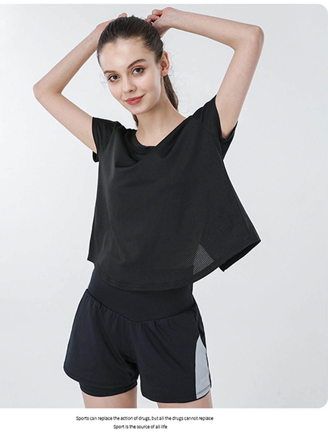 Conjunto corto de yoga para fitness informal y transpirable