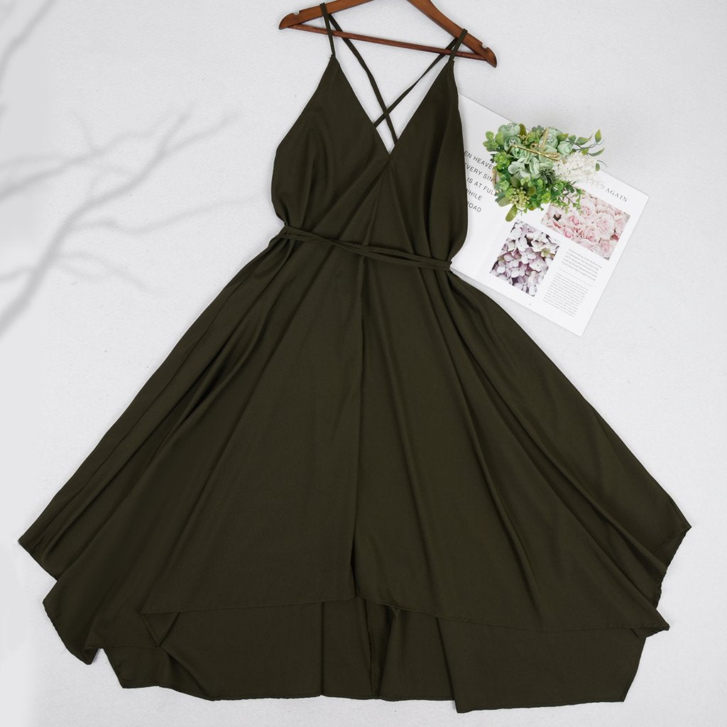 Handkerchief Maxi Backless Strap Dress, X-Large / Red Handkerchief Maxi Backless Strap Dress, X-Large / Red