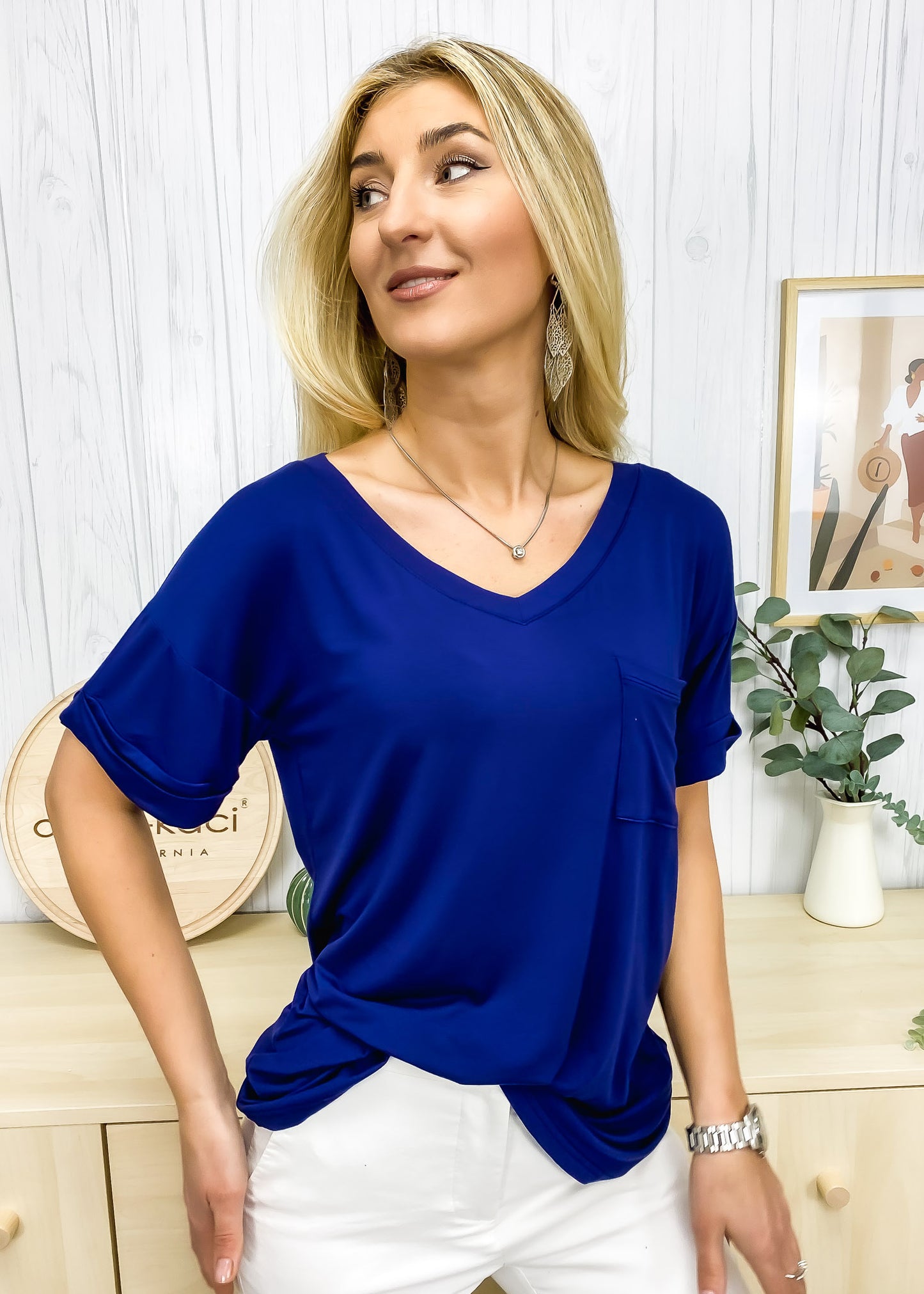 Camiseta suelta con puños