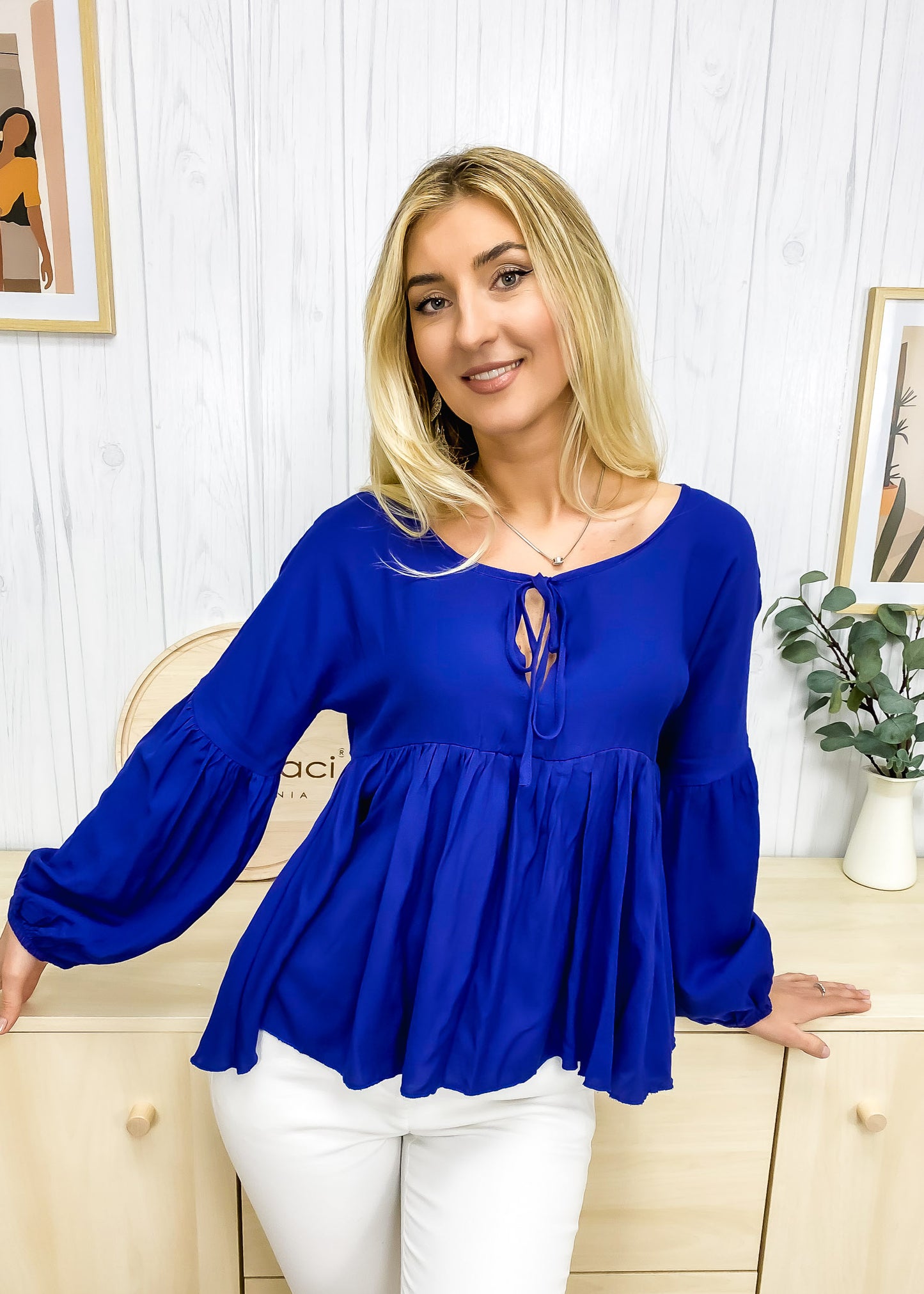 Blusa relajada, ligera y fruncida